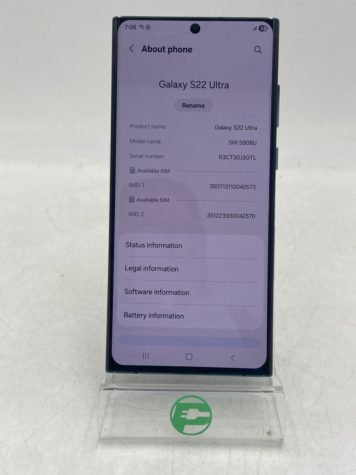 Factory Unlocked Samsung Galaxy S22 Ultra 8GB RAM 256GB SM-S908U1 Green