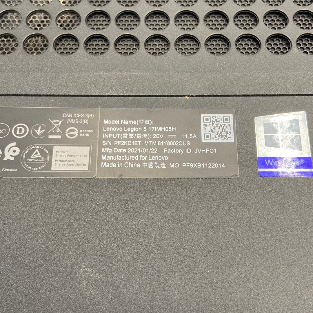 Lenovo Legion 5 17IMHO5H 17" i7 10750H 2.5GHz 16GB RAM 1TB SSD GeForce RTX 2060