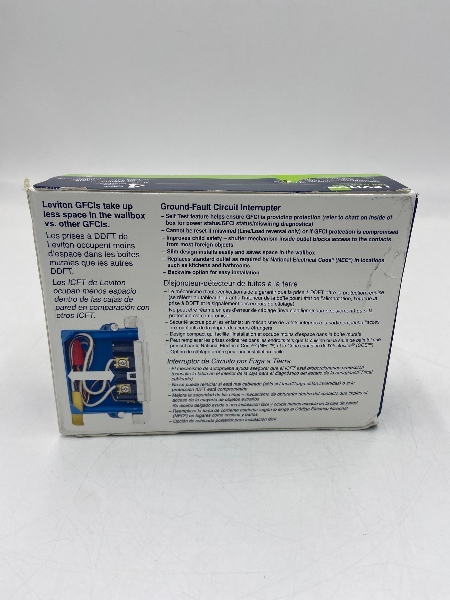 New LEVITON 15A-125V Outlet GFTR1-4W