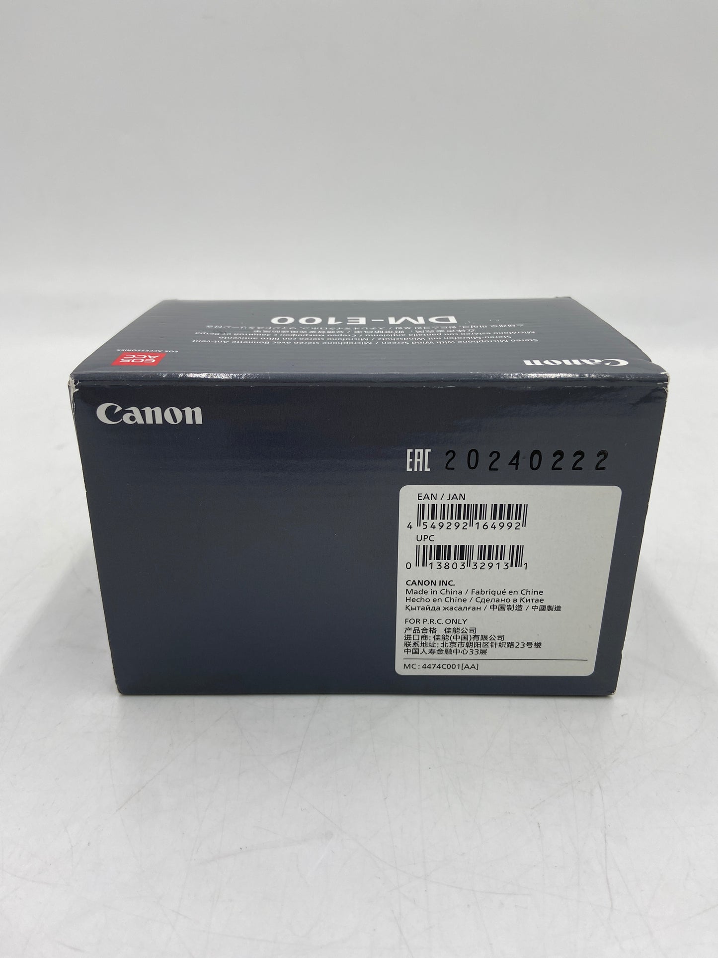 New Canon DM-E100 Stereo Microphone with Wind Screen 4474C001