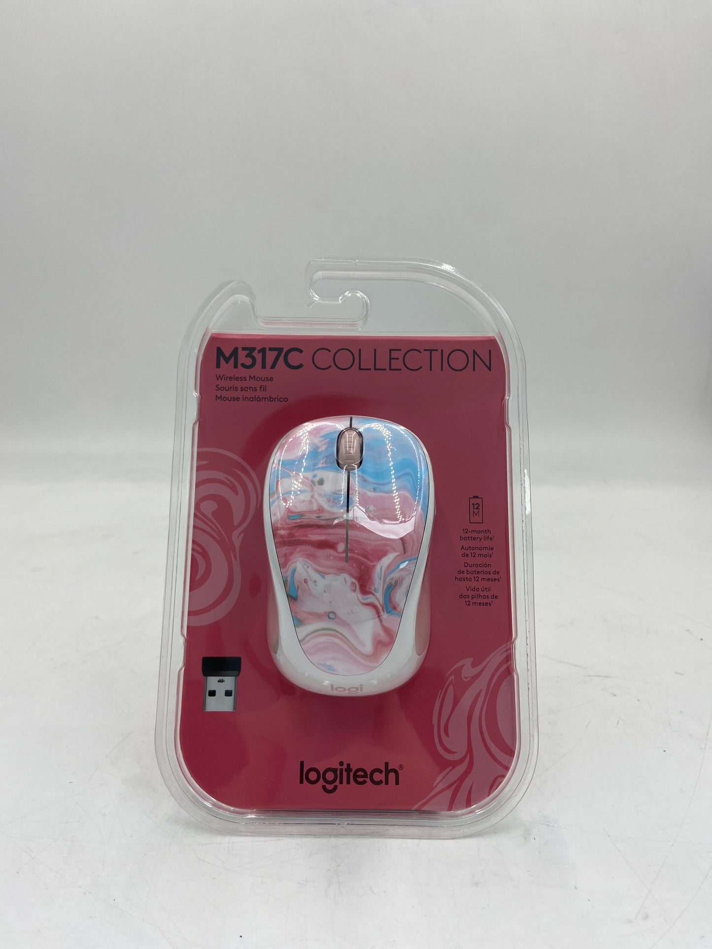 New Logitech M317CC Pink Paint Wireless Mouse