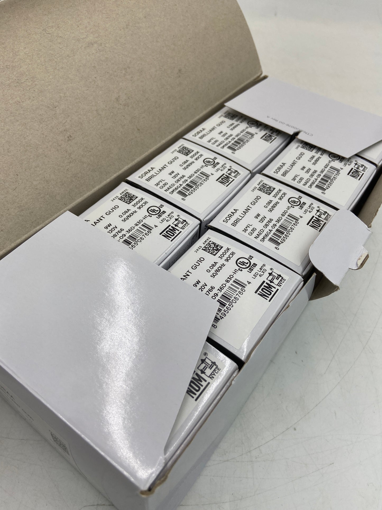 New SORAA 10 Pack Brilliant HL LED MR16-GU10 9W 120V High Lumen Light SM16GA-09-36D-830-H1