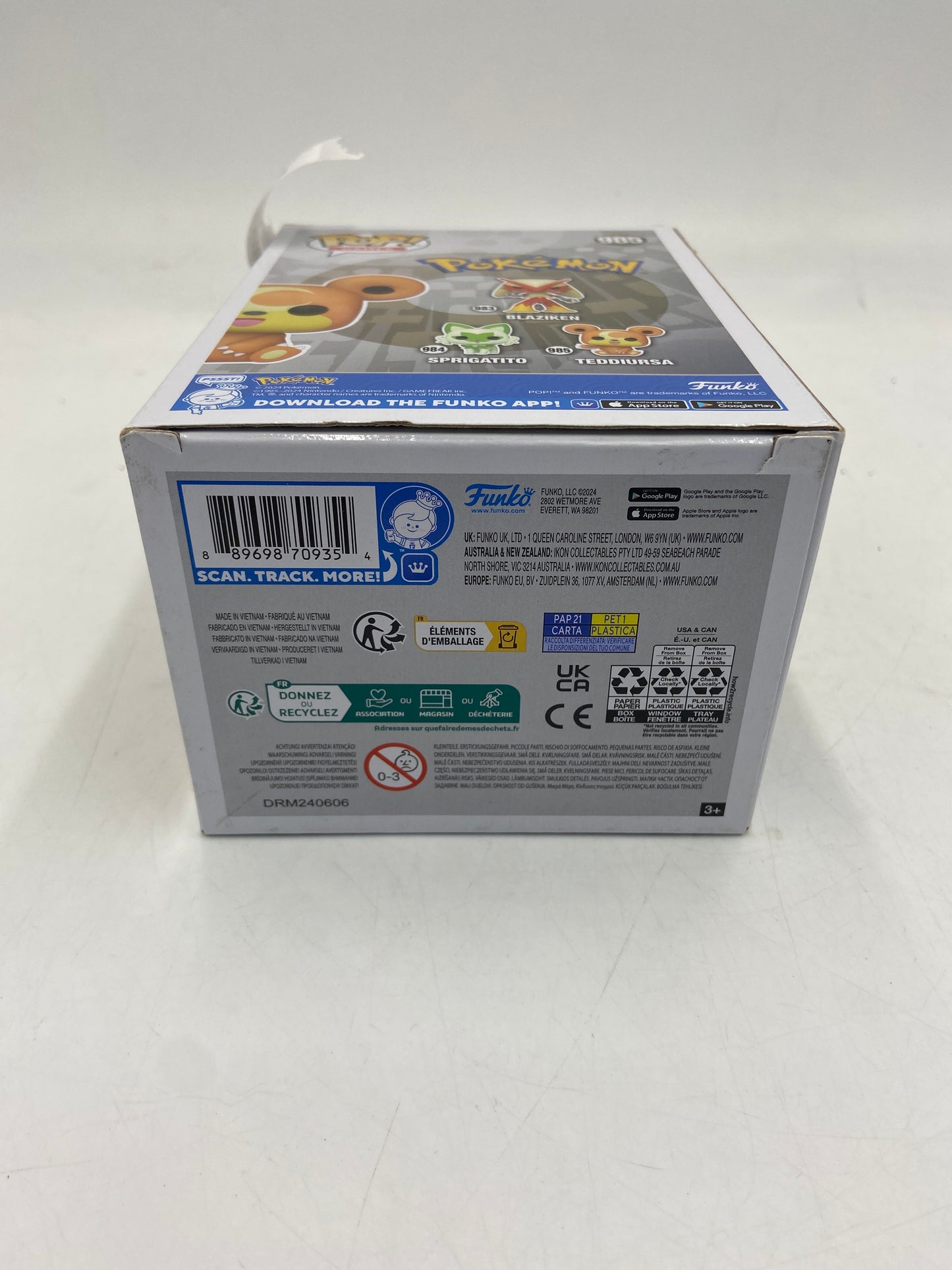 New FUNKO POP POKEMON TEDDIURSA Vinyl Figure Toy 985