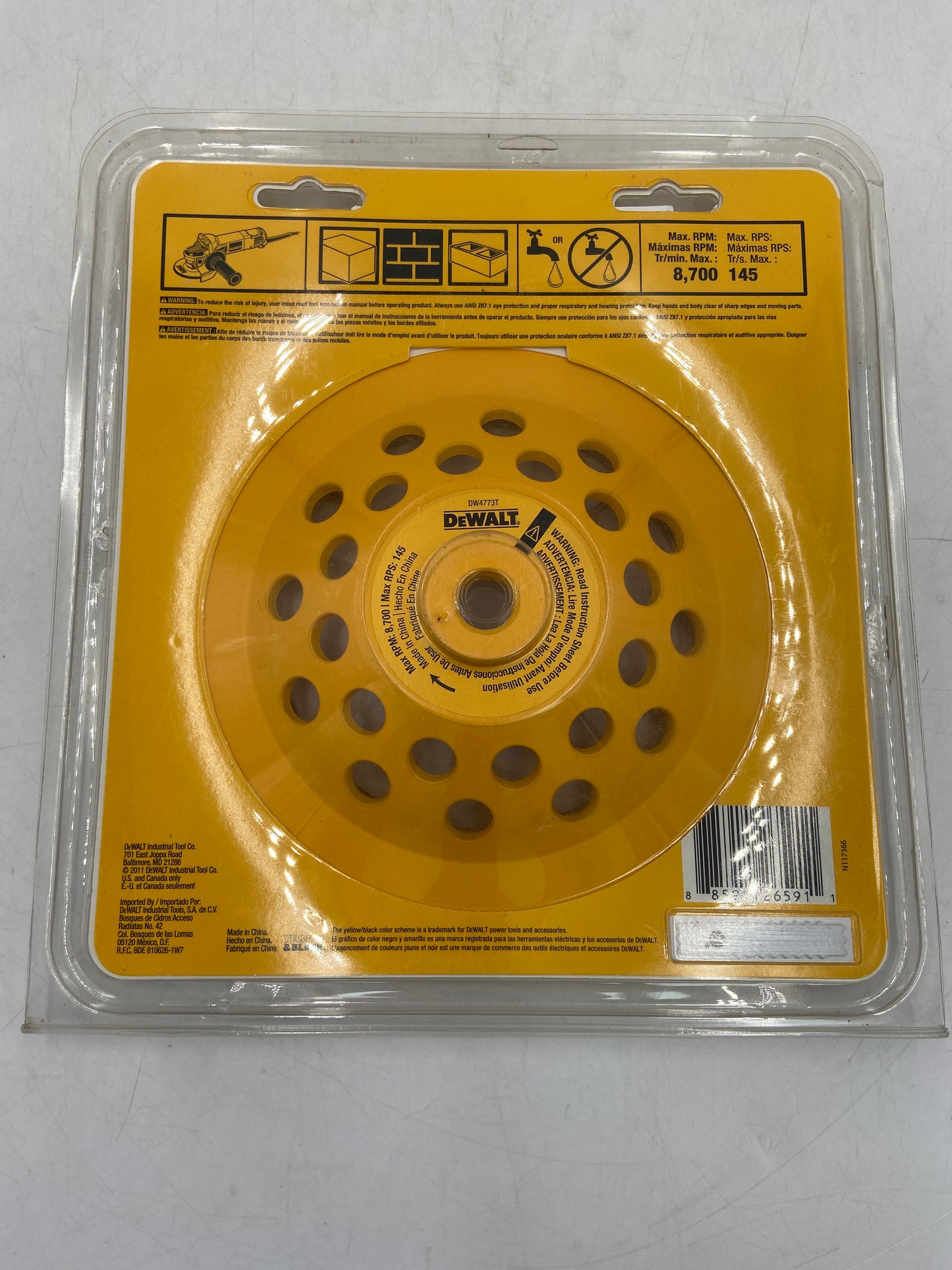 New DeWalt XP Turbo Diamond Cup Wheel 7" Smooth Finish Grinding Wheel DW4773T
