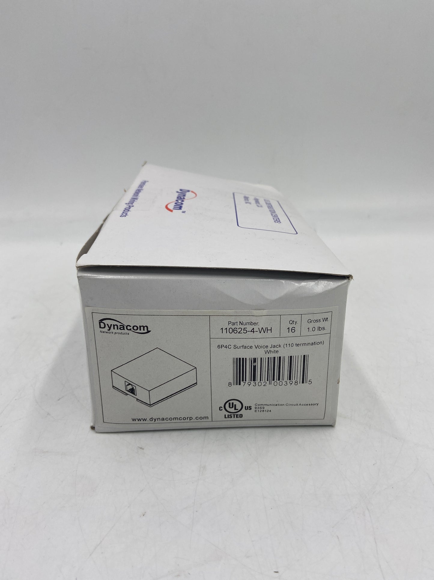 New Open box dynacom LOT OF 6p4c SFJ Surface Voice Jack 110625-4-WH 110 TERMINATION