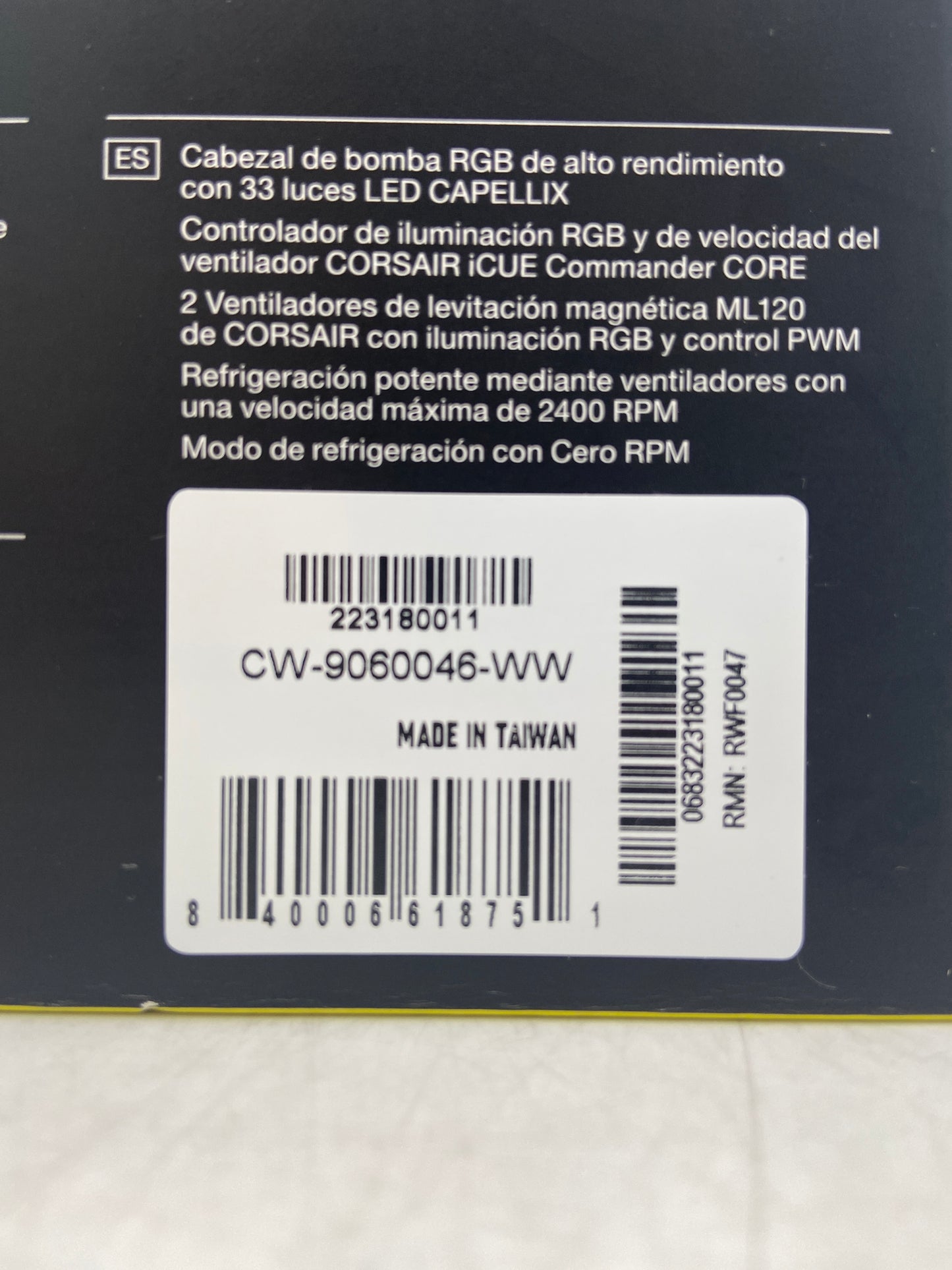 Corsair iCUE H100i Elite Capellix Liquid CPU Cooler RWF0047