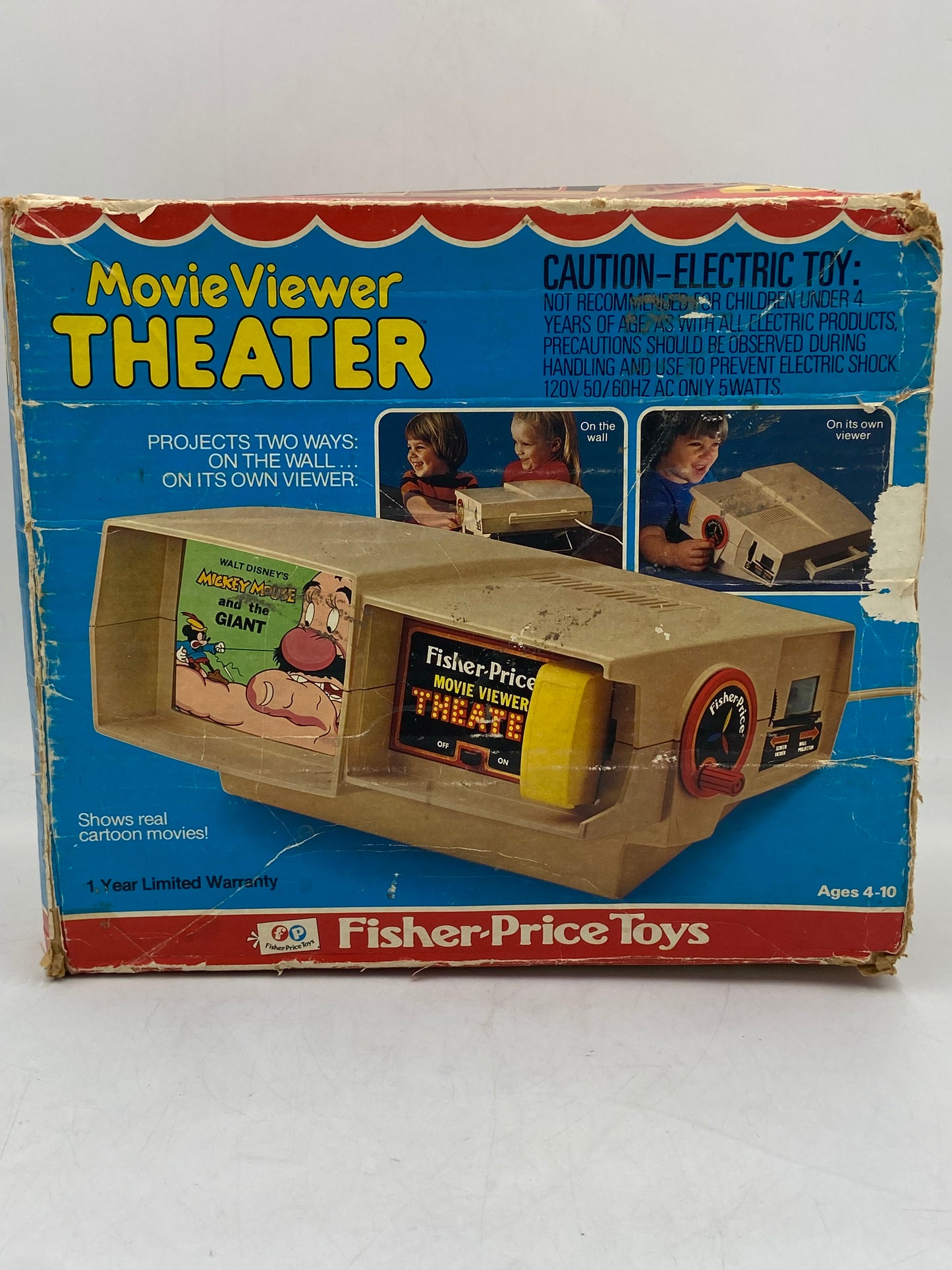 Vintage Fisher Price Movie Viewer Theater Toy 1977 with 7 Cartridges (NOT TESTED)
