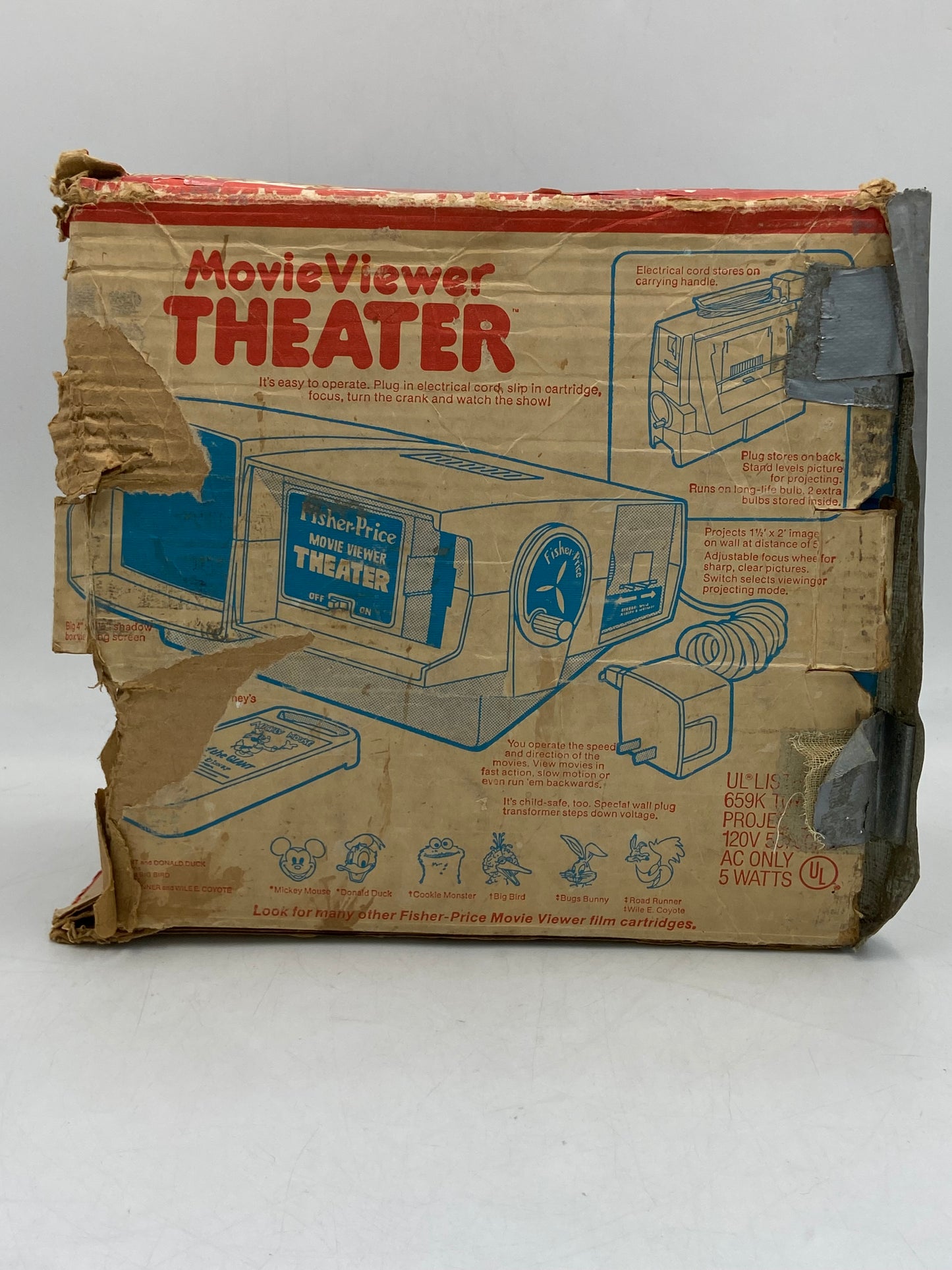 Vintage Fisher Price Movie Viewer Theater Toy 1977 with 7 Cartridges (NOT TESTED)