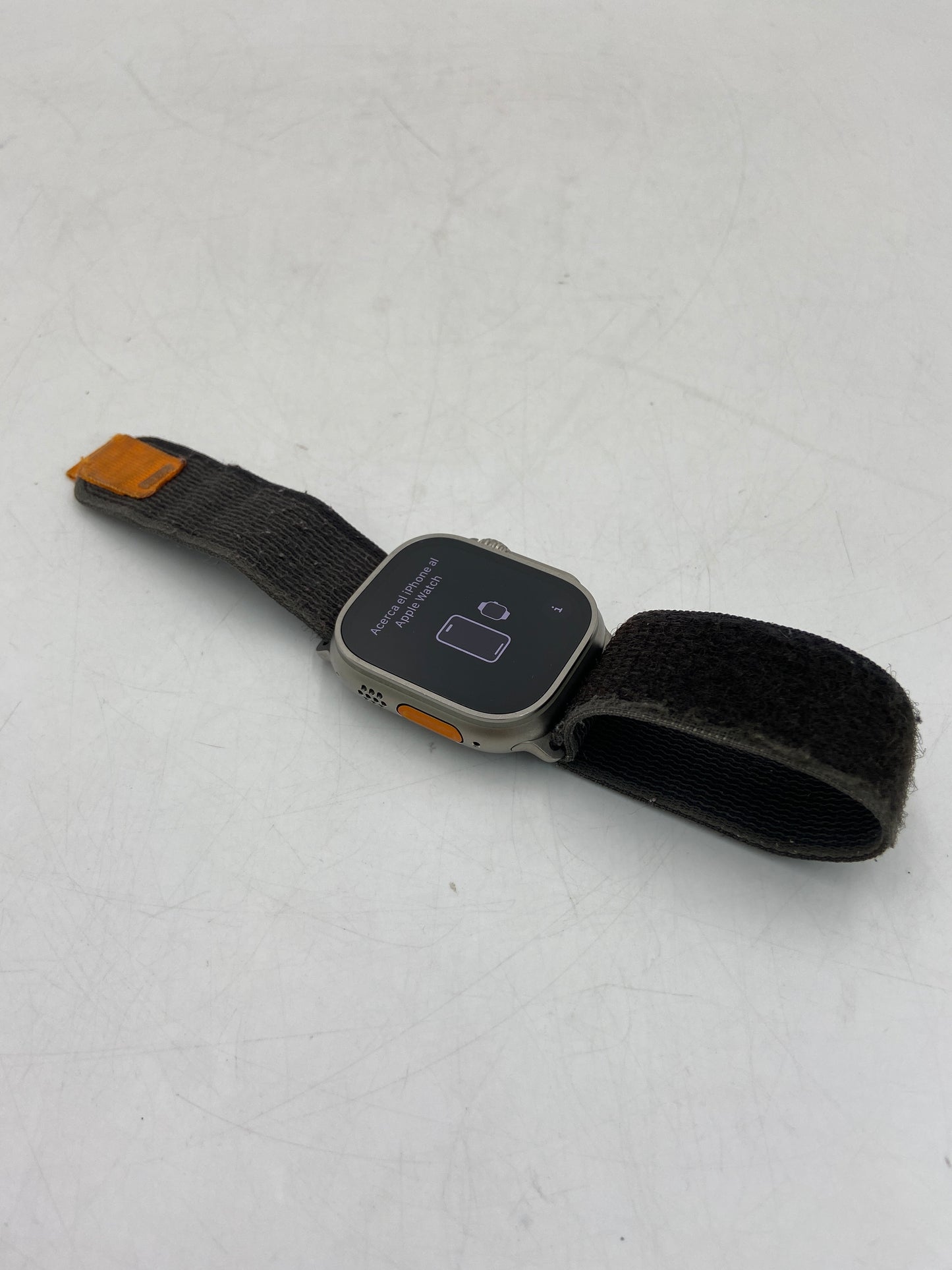 Unlocked Apple Watch Ultra 49MM Natural Titanium Gray Nylon Band