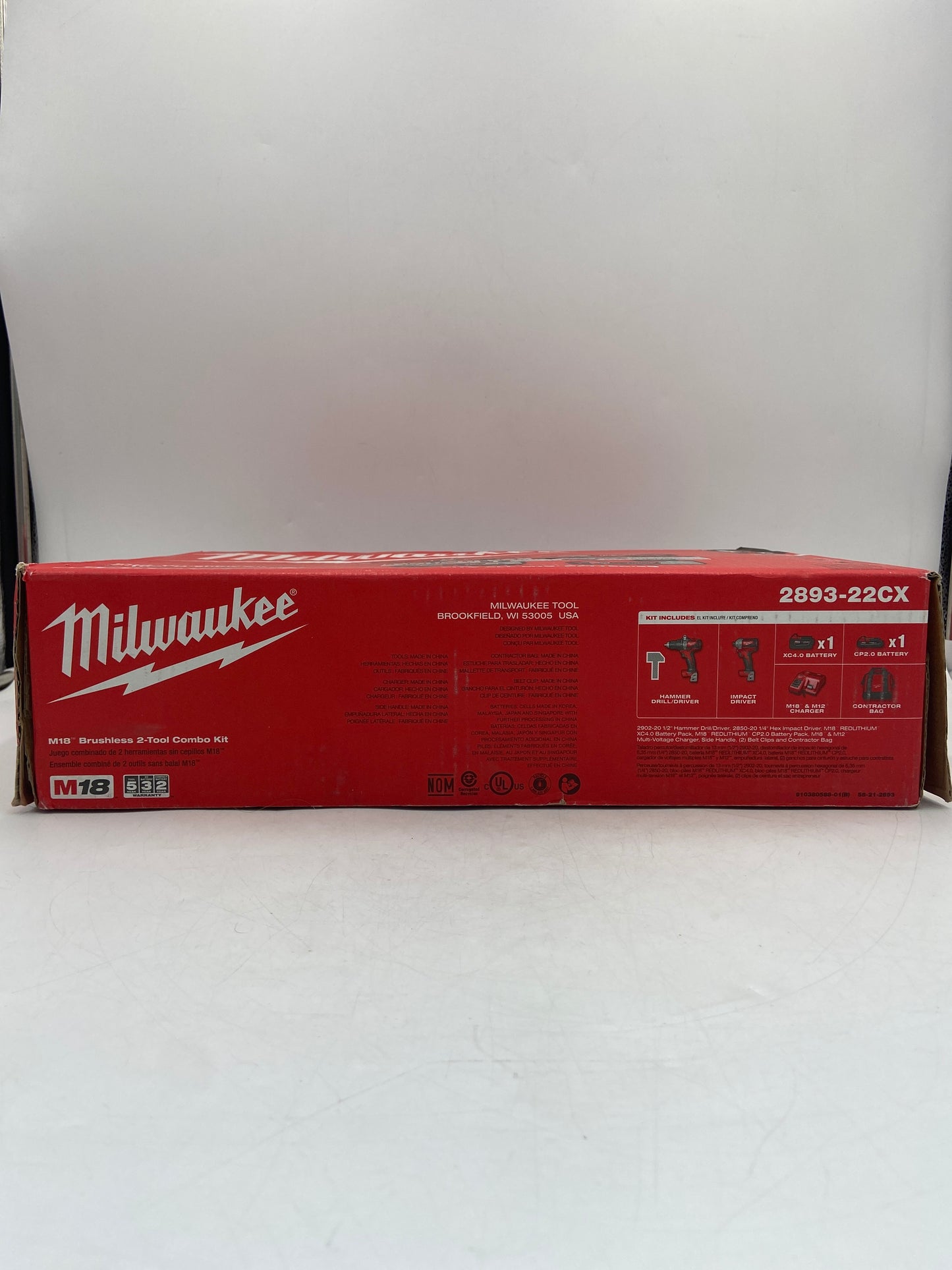 New Milwaukee 2893-22cx M18 18V M18 Brushless 2-Tool Combo Kit