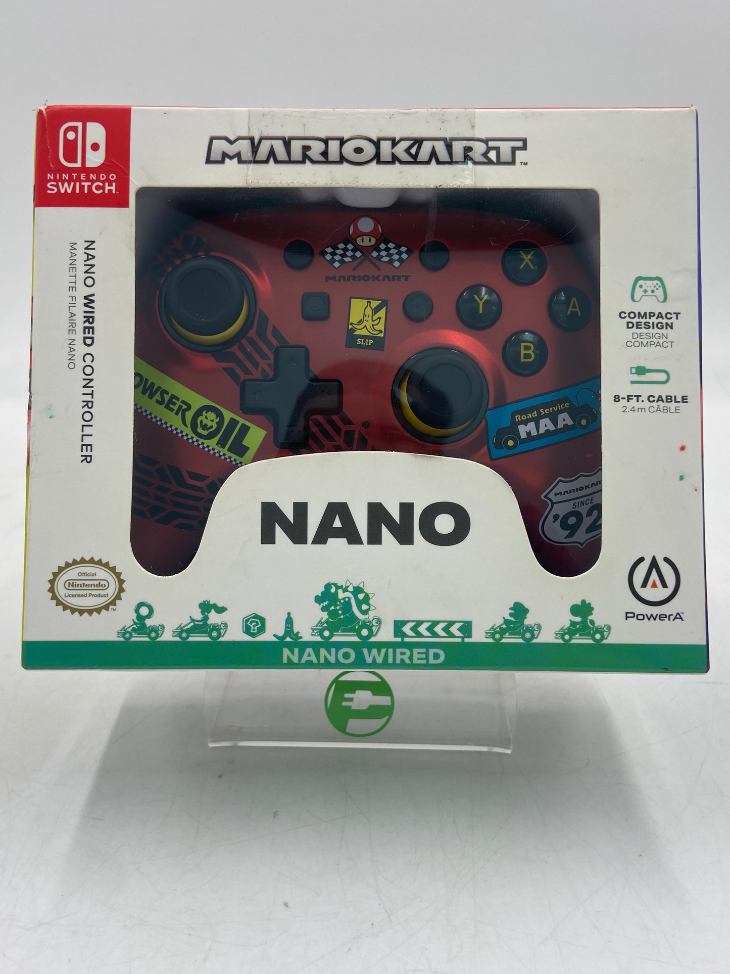 New Open Box Nintendo Switch Nano Wired Controller Red Mario Kart Edition