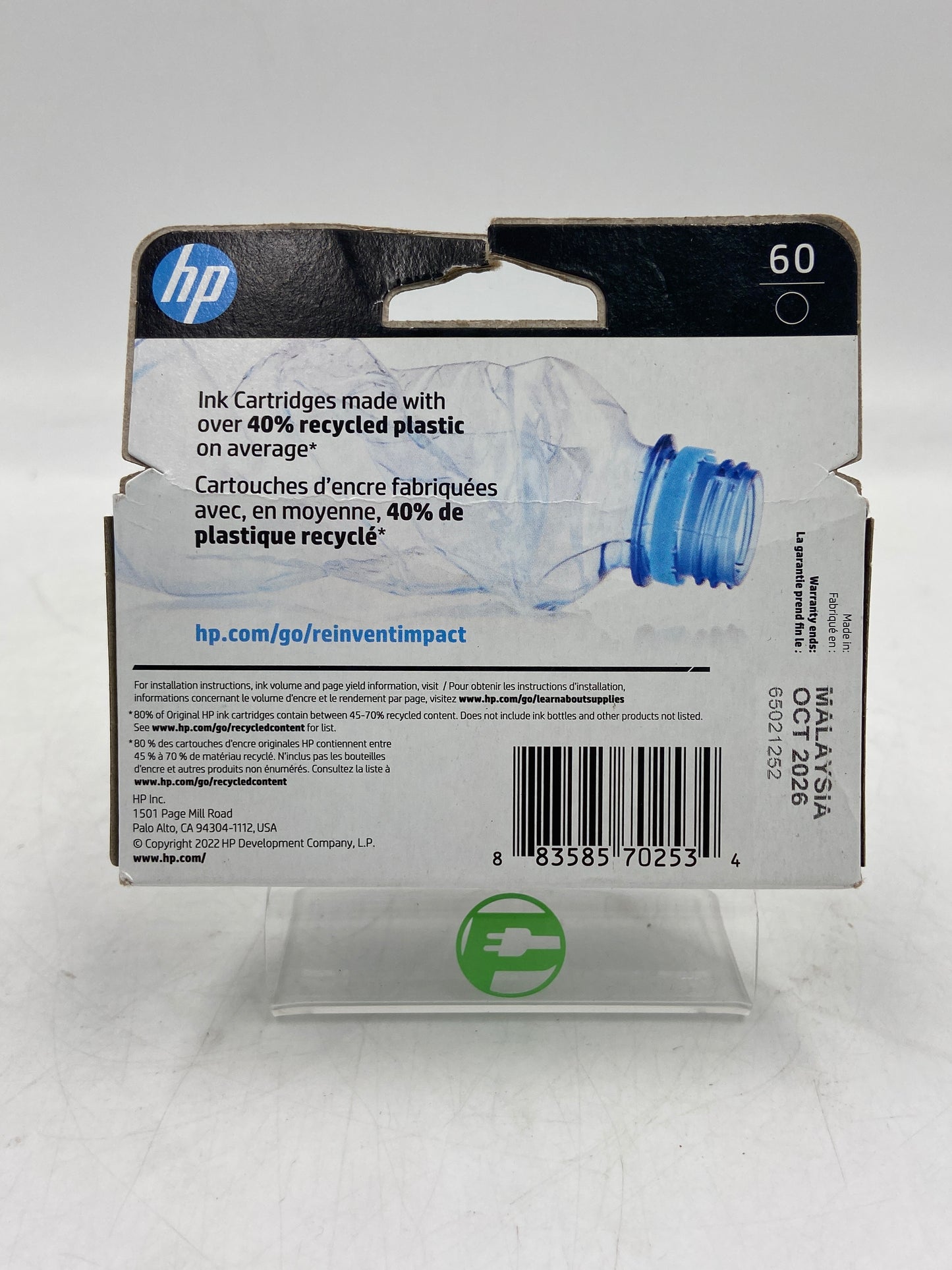 New HP 60 CC640WN Black Ink Cartridge
