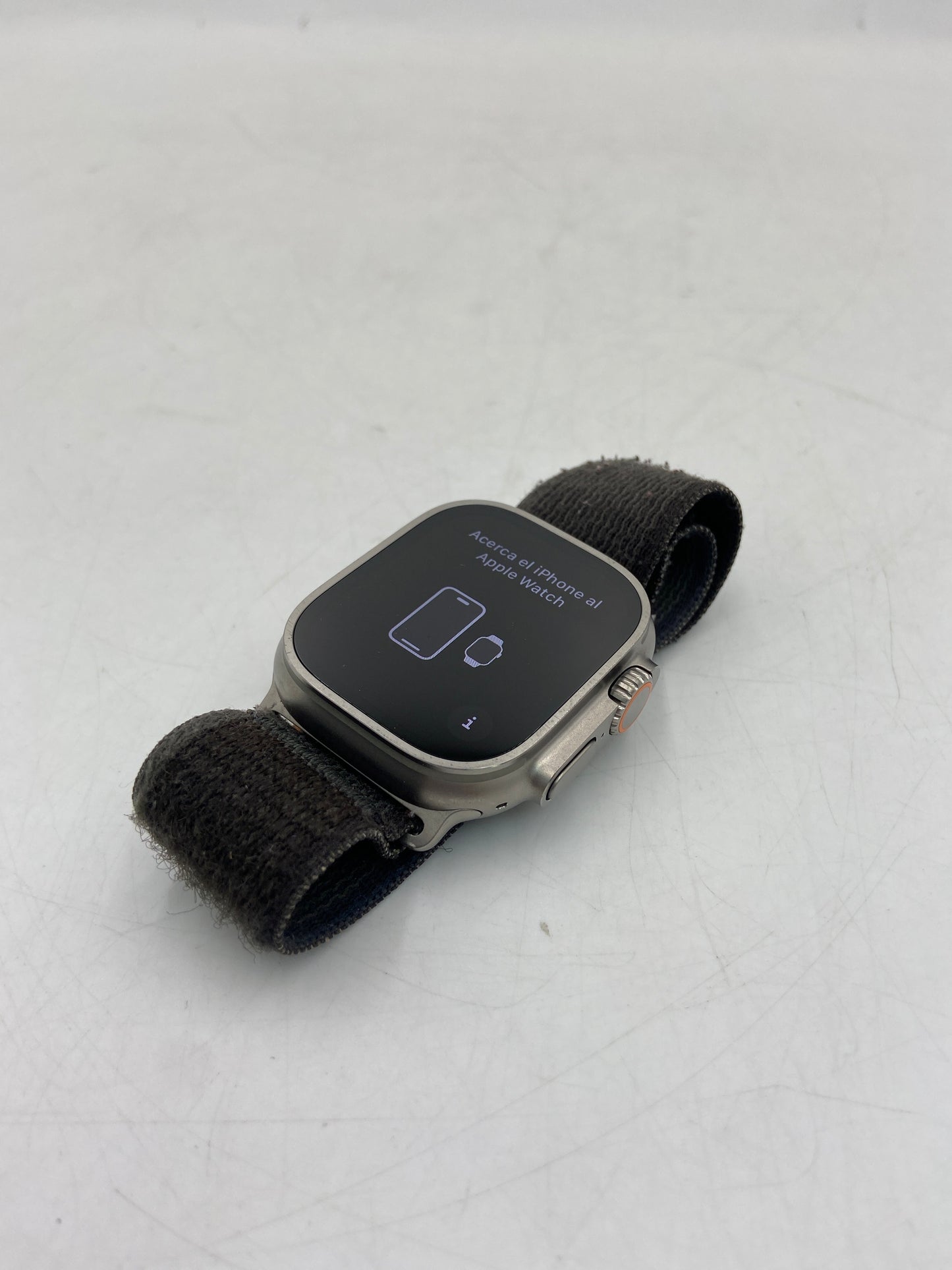 Unlocked Apple Watch Ultra 49MM Natural Titanium Gray Nylon Band