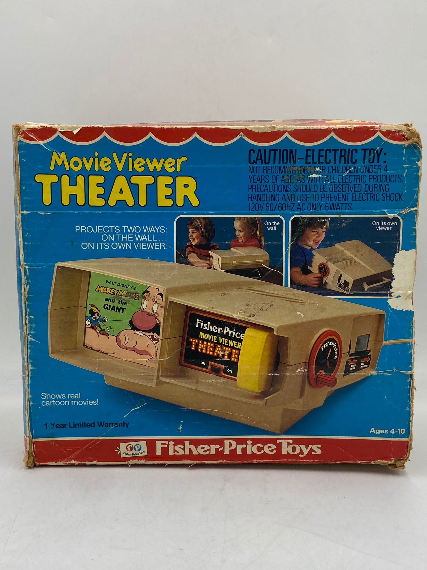 Vintage Fisher Price Movie Viewer Theater Toy 1977 with 7 Cartridges (NOT TESTED)
