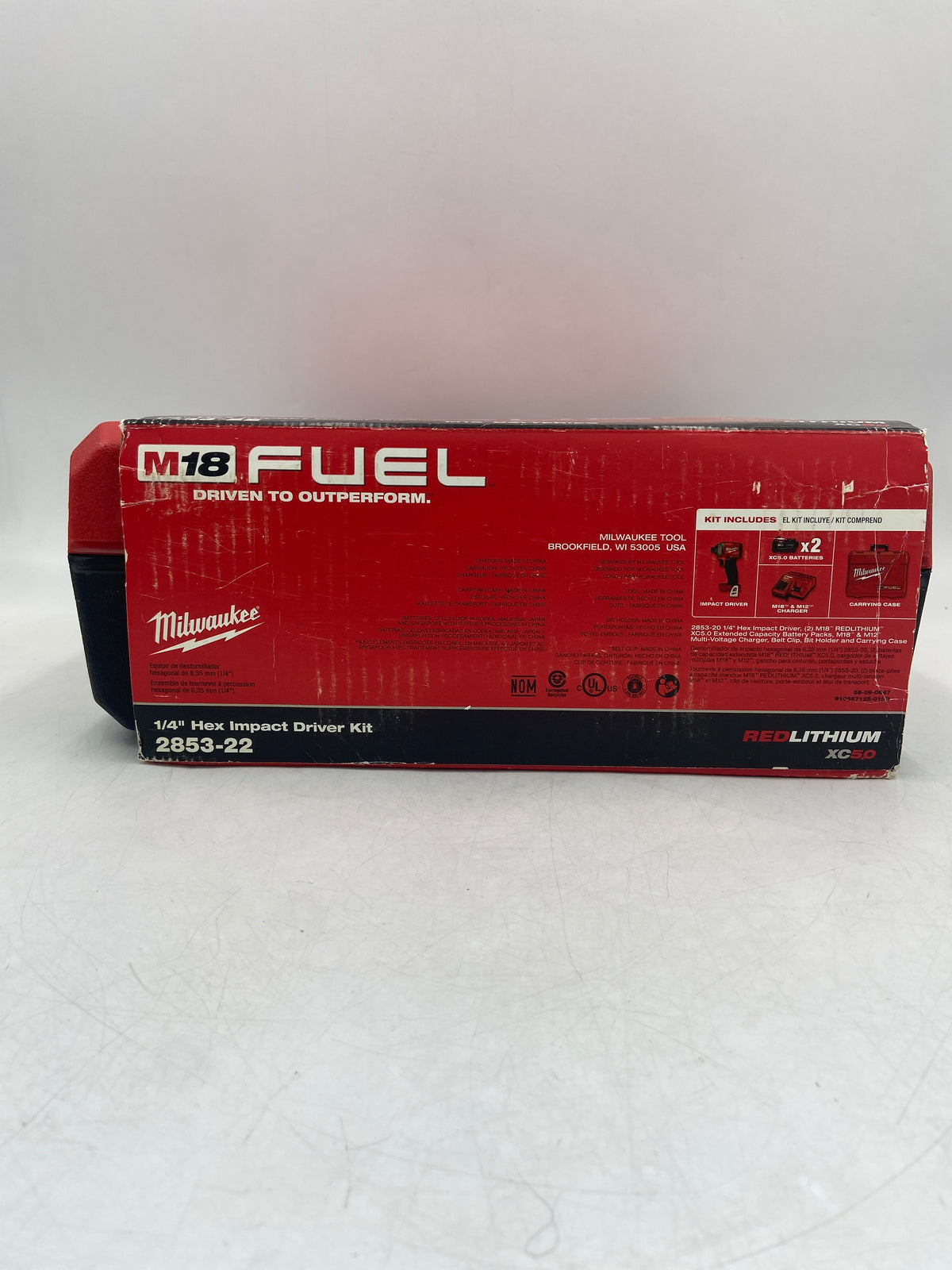 New Milwaukee 2853-22 M18 18V 1/4" Hex Impact Driver Power Tool Kit