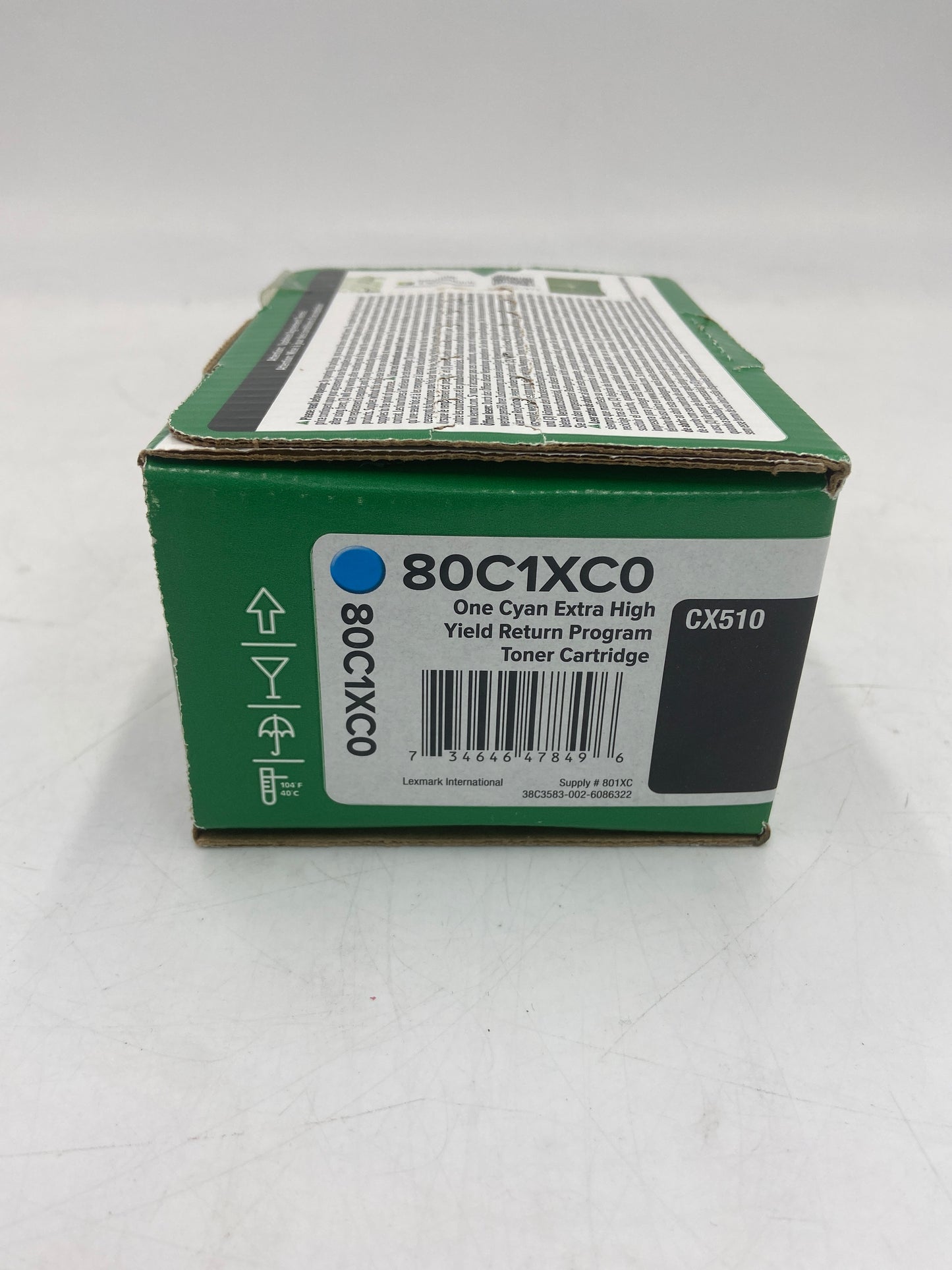New Lexmark 80C1XC0 CX510 Cyan Toner Cartridge