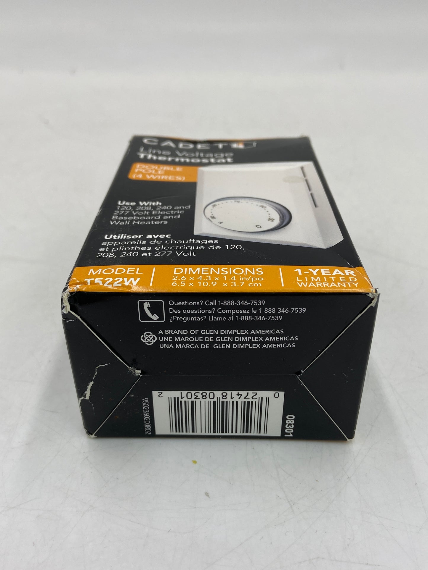 New CADET Line Voltage Thermostat T522W