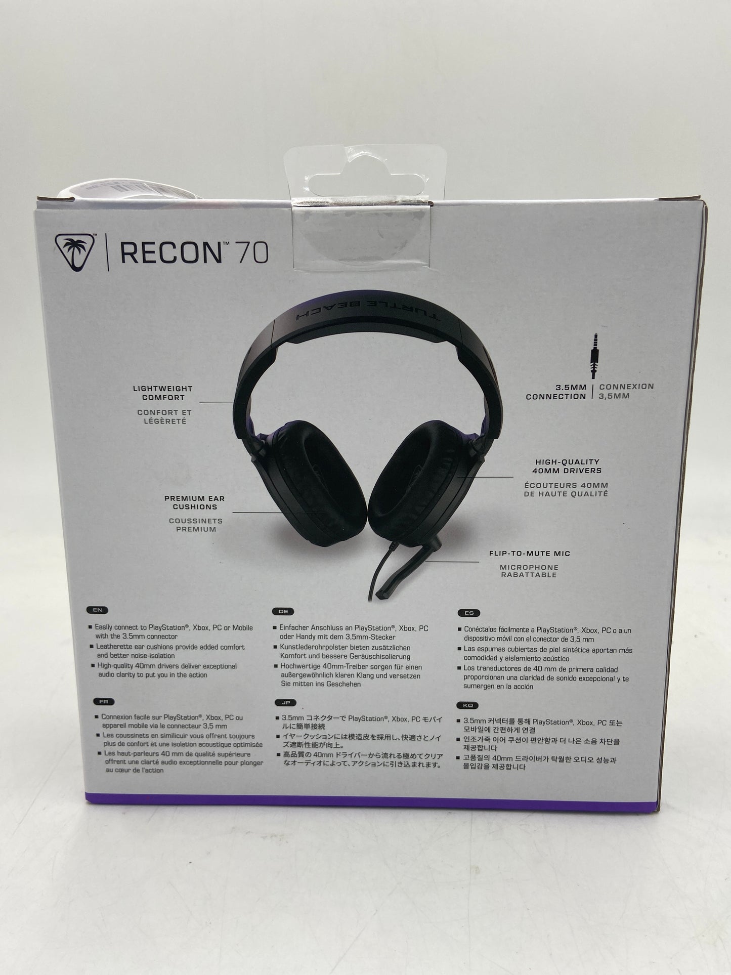 New Turtle Beach Recon 70 Black Recon 70P Playstation, XBOX, PC, Mobile 3.5mm