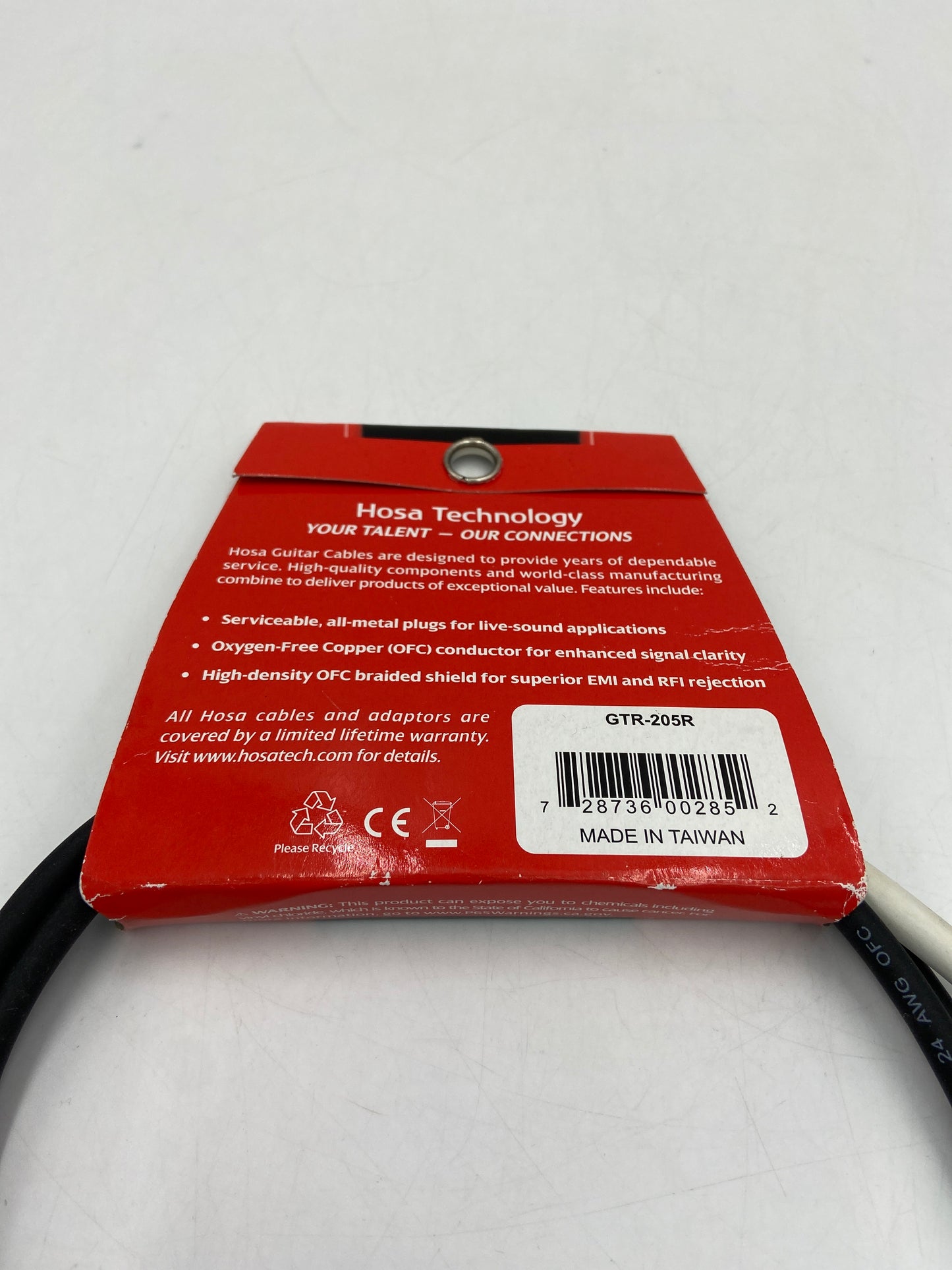 New Hosa Technology GTR-205R 5ft Guitar Cable