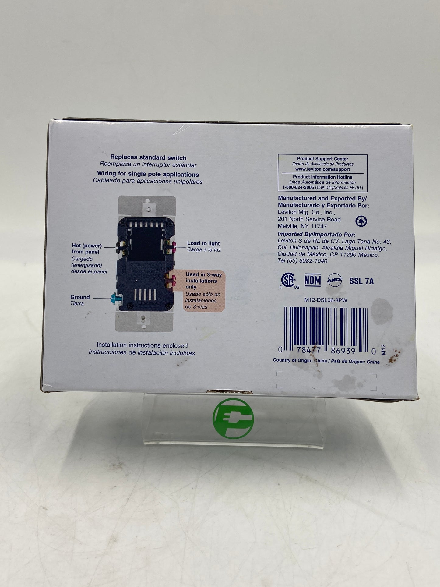 New Leviton Decora Rocker Dimmers with Slide Bar Light Dimmer DSL06-3PW WHITE