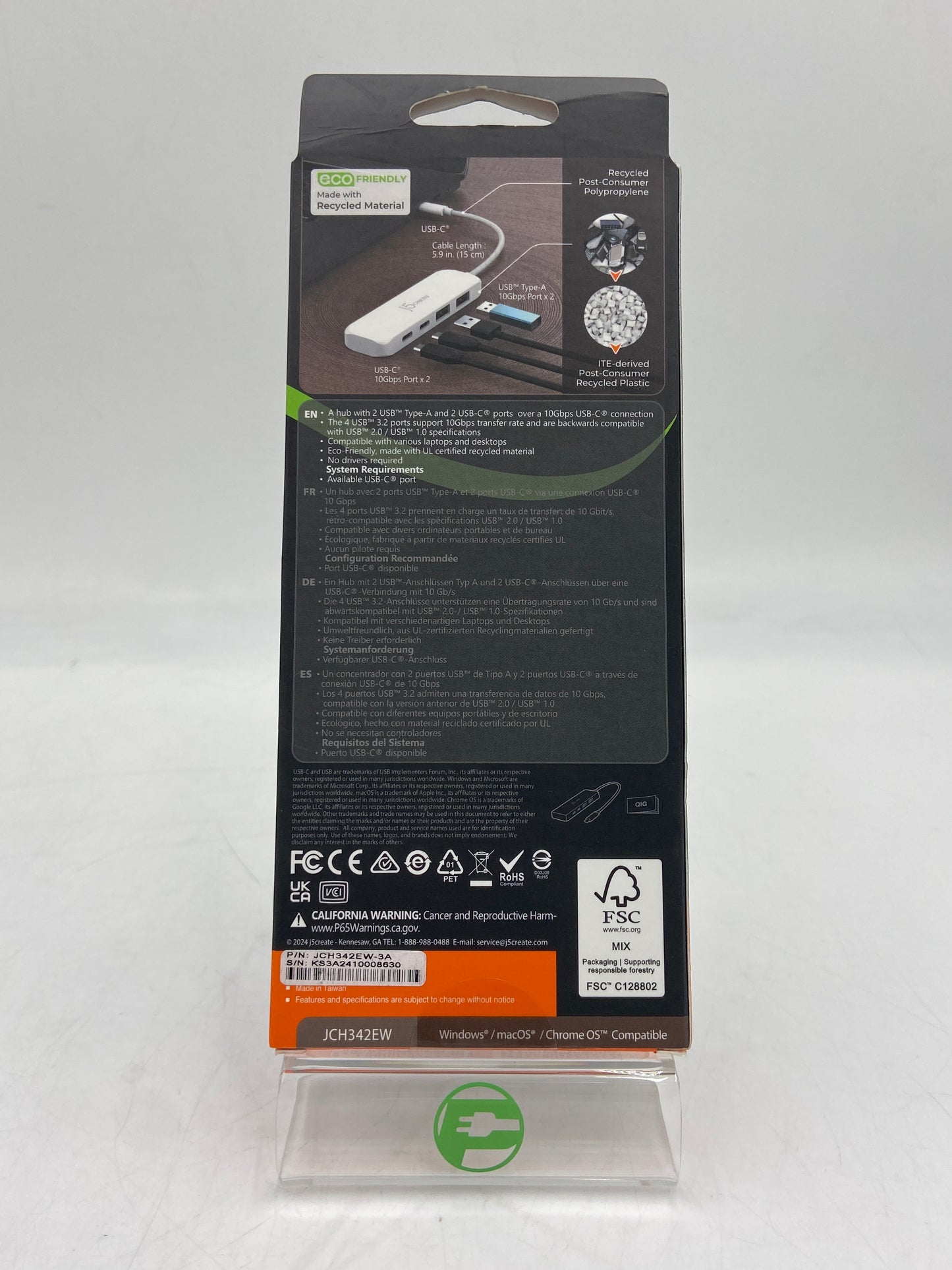 New j5 create USB-C USB-C to 4Type-c & Type A Gen 2 Hub JCH342EW