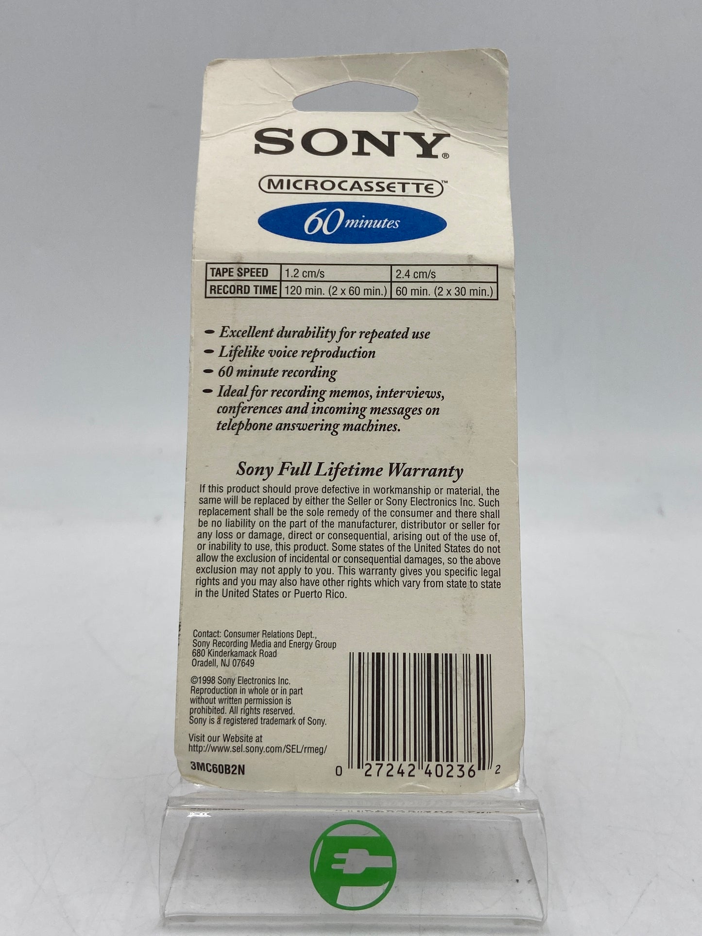 Broken SONY Microcassette-Corder1 Cassette Recorder M-430