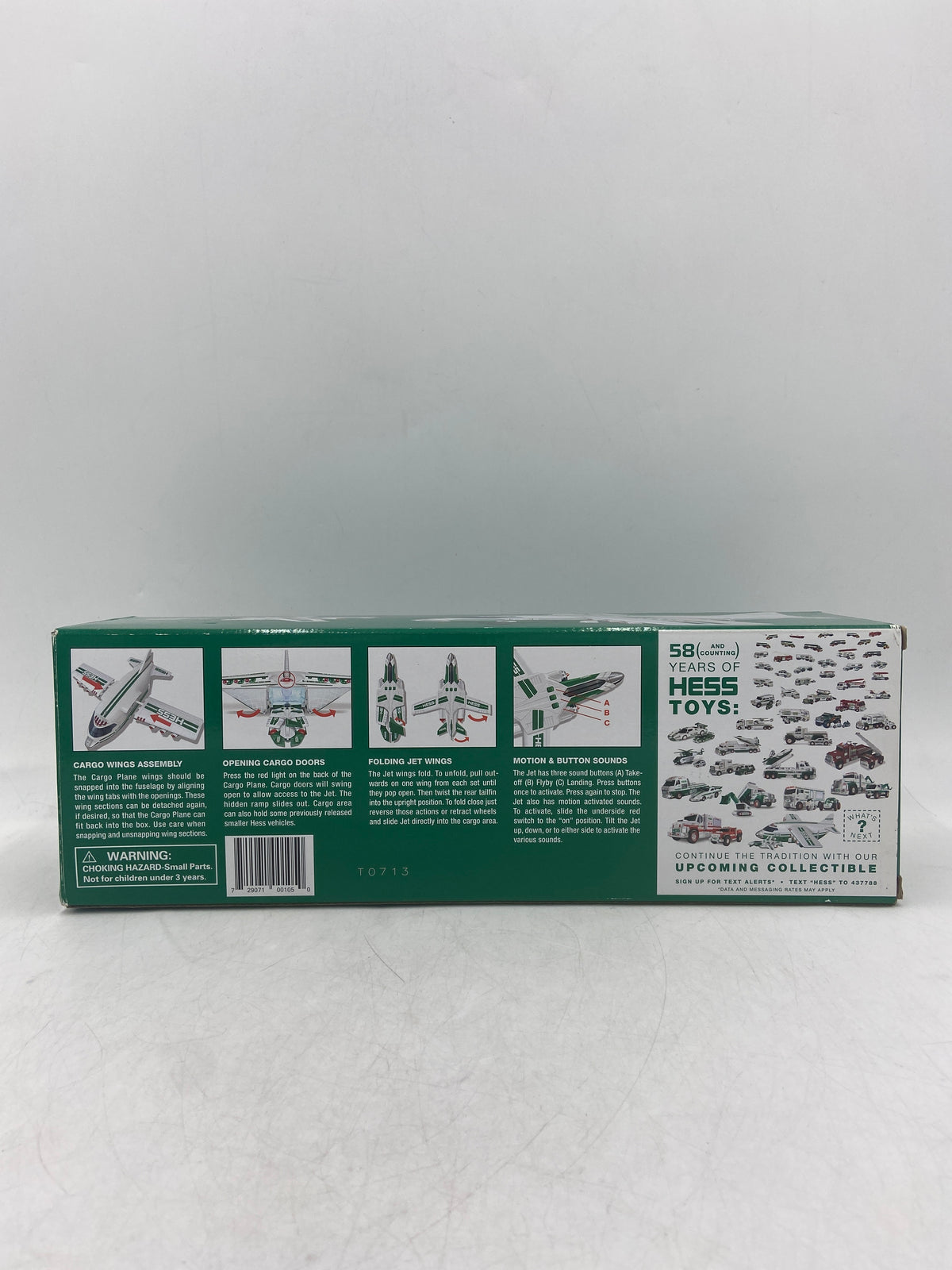 New Hess 2022 Cargo Plane and Jet White Green 58 Year Anniversary Collectible Toy