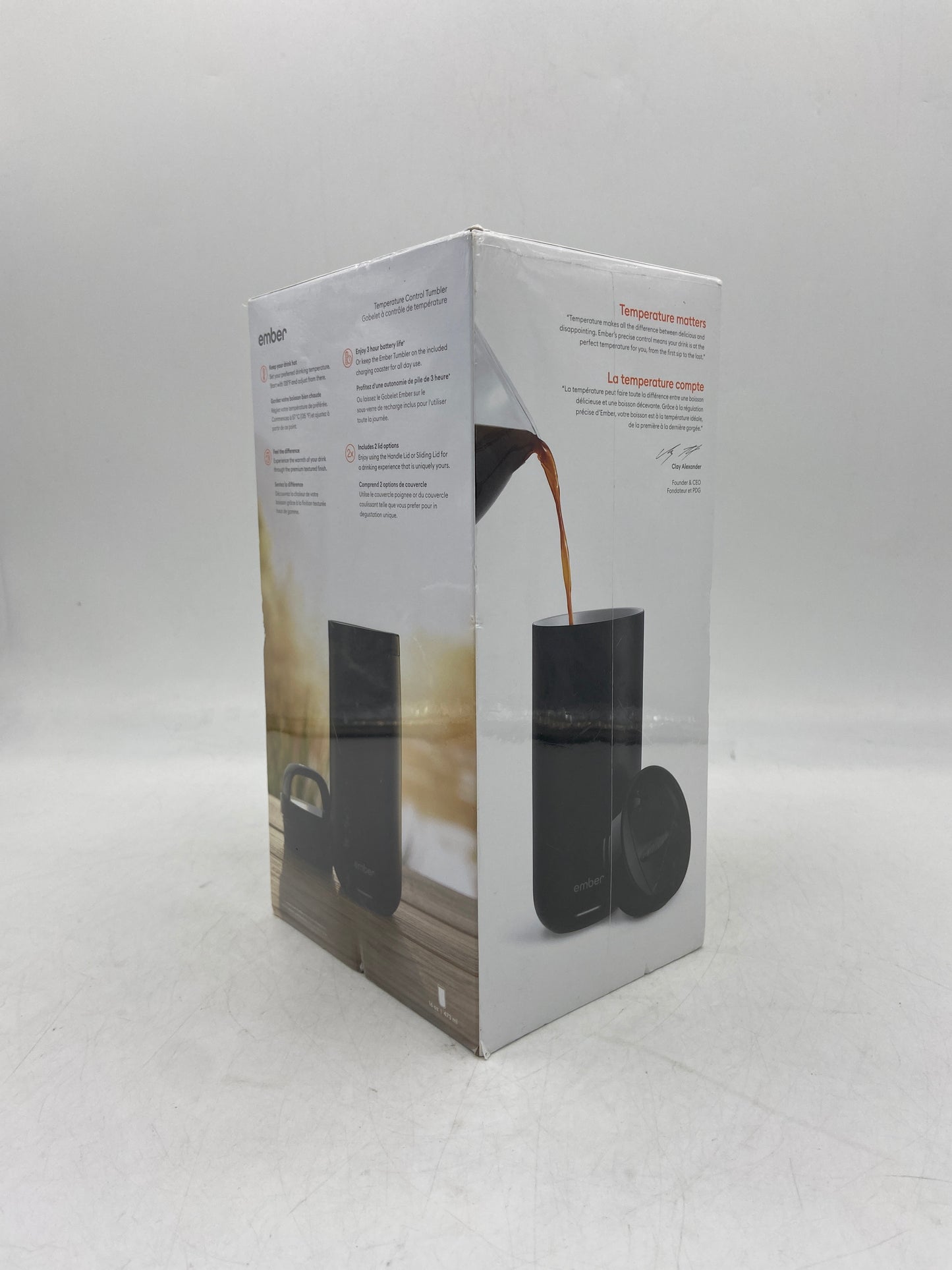 New Ember 16 oz Temperature Control Tumbler SLATE BLACK M21XL17AM