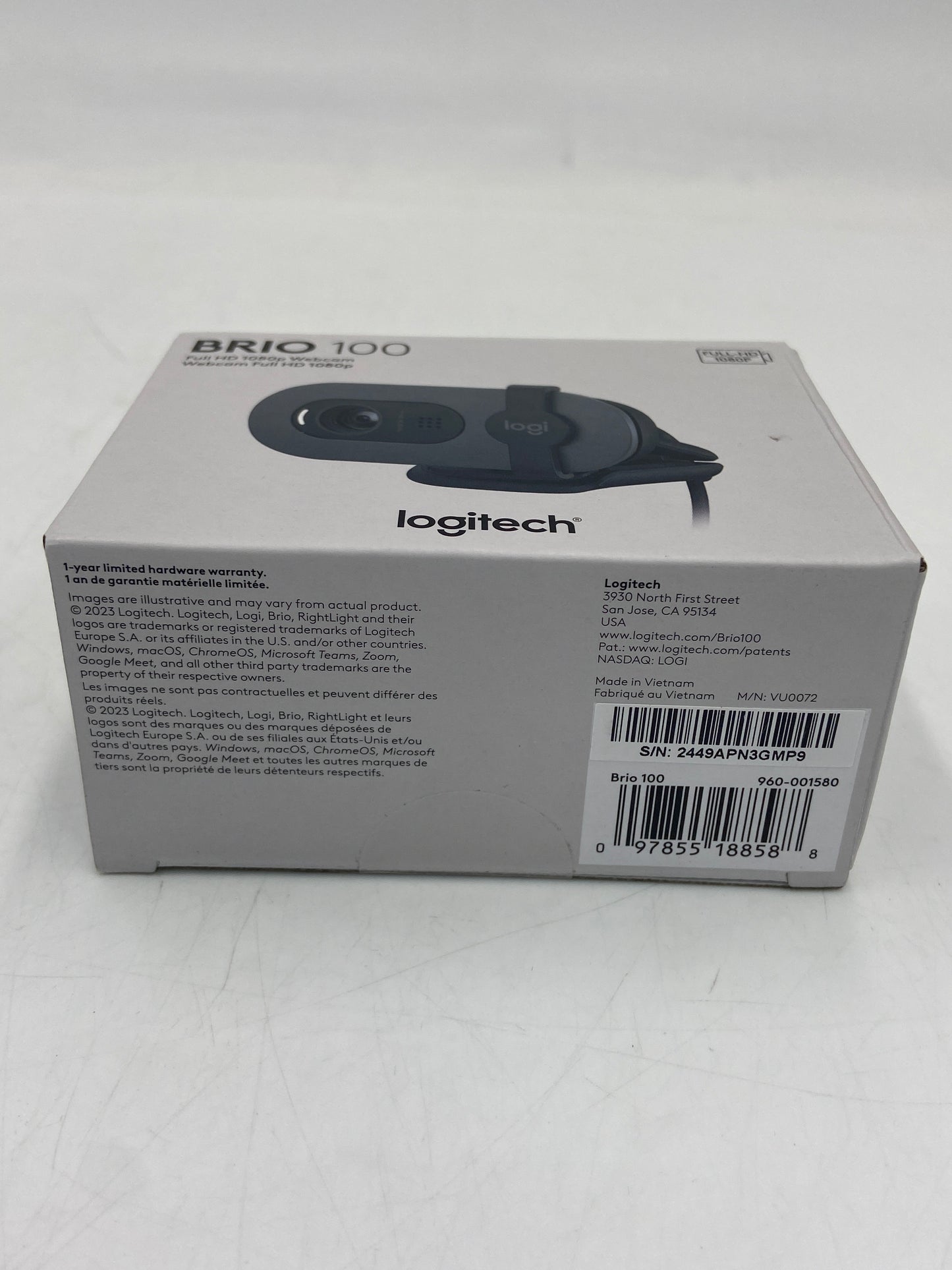 New LOGITECH BRIO 100 Webcam
