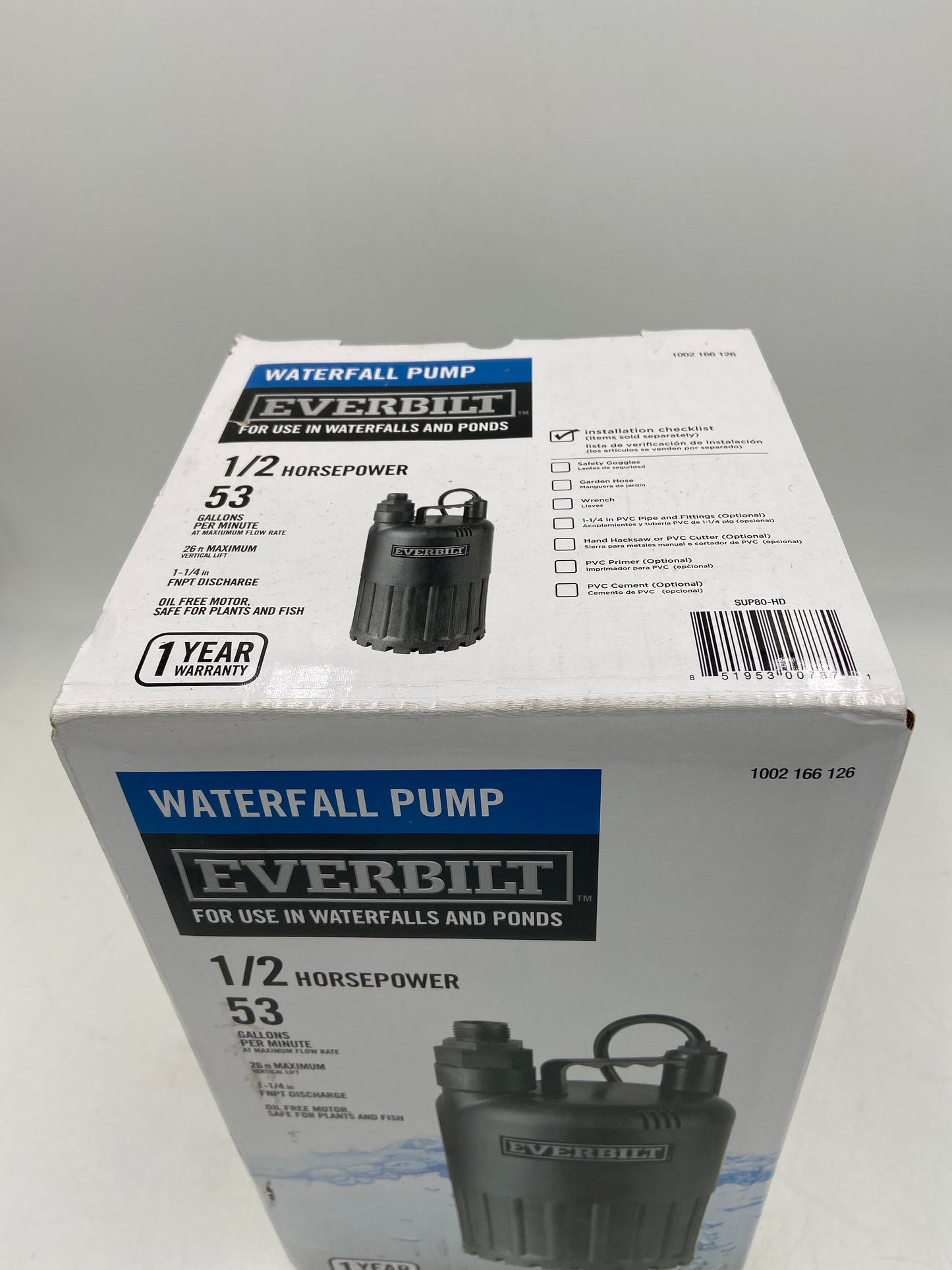 New Everbilt Waterfall Pump Waterfall and Pond Pump SUP80-HD