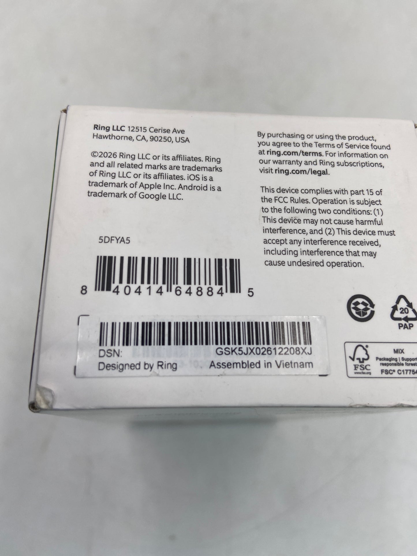 New Ring Battery Doorbell 2026 2nd Gen Matte Mocha Home Surveillance Camera 5DFYA5