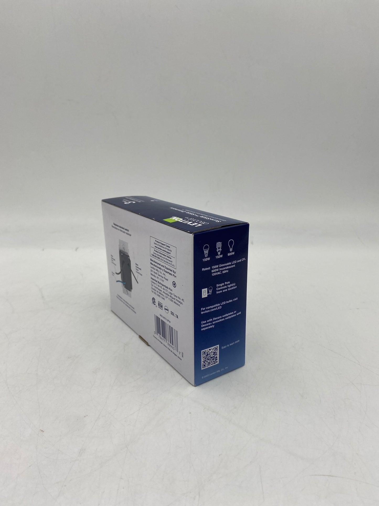 New LEVITON 6672-3PW Slide Dimmer