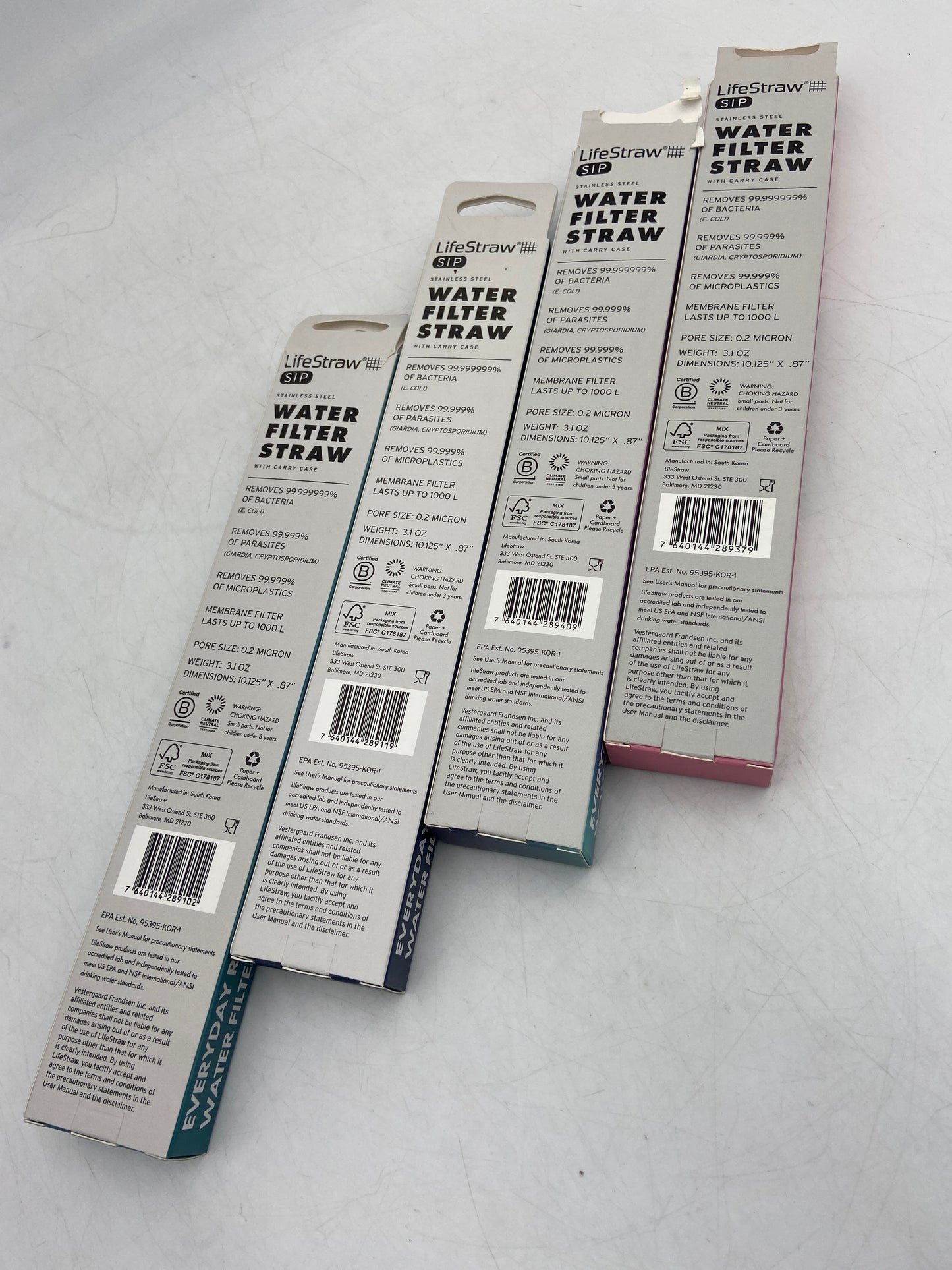 New LifeStraw SIP Stainless Steel Water Filter Straw 95395-KOR1 (Multiple Colors In Stock)