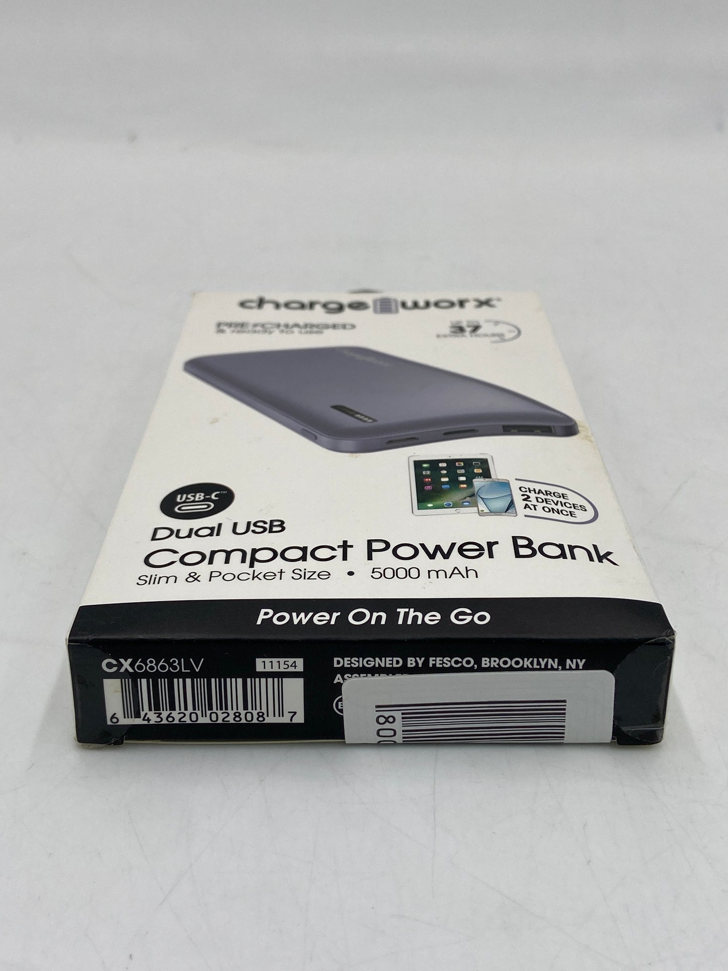 New CHARGE WORX COMPACT POWER BANK USB C Dual USB Power Bank CX6863LV