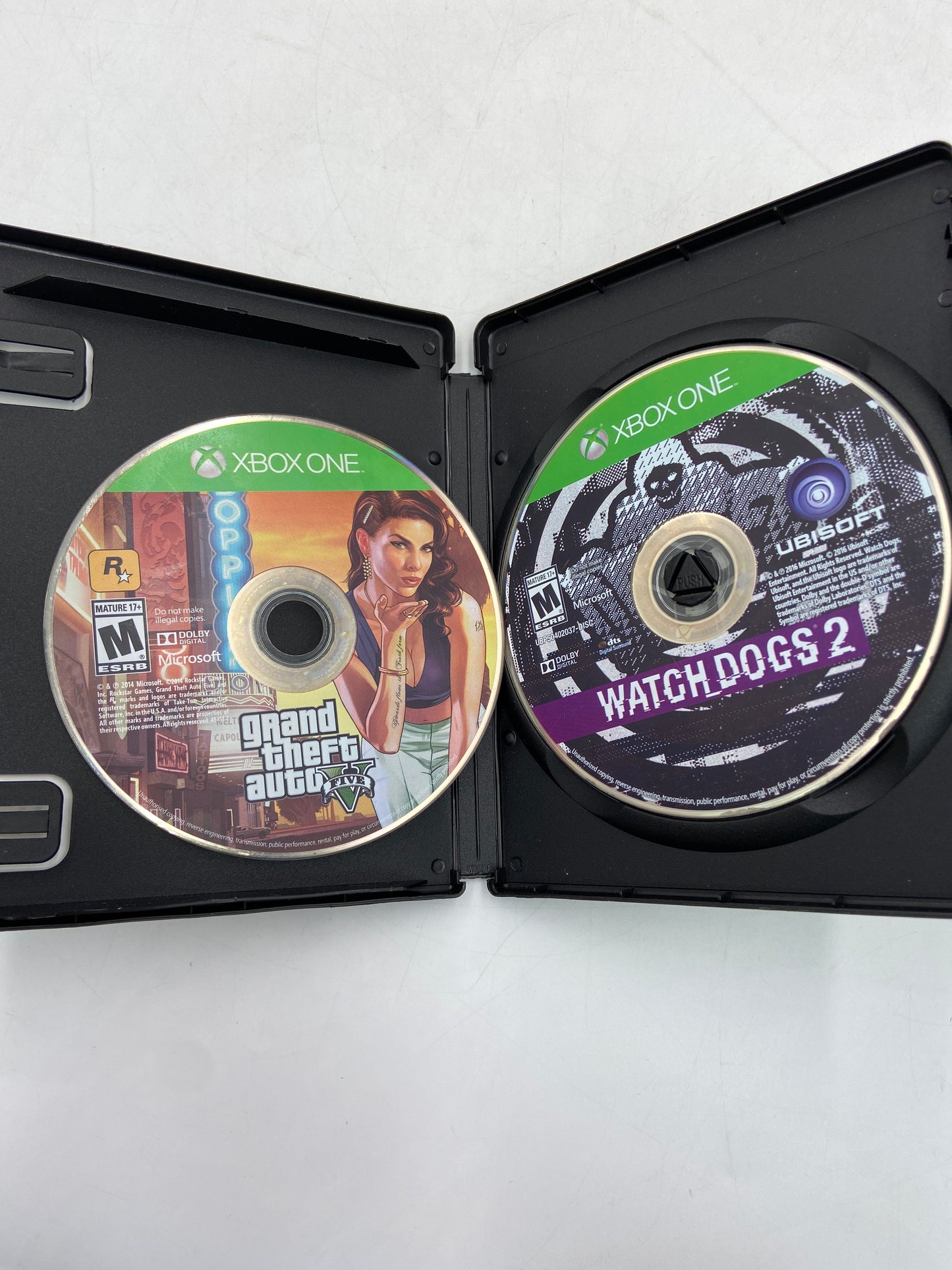 Used Lot of 2 Microsoft Xbox One Games (Watch Dogs 2, Grand Theft Auto 5)