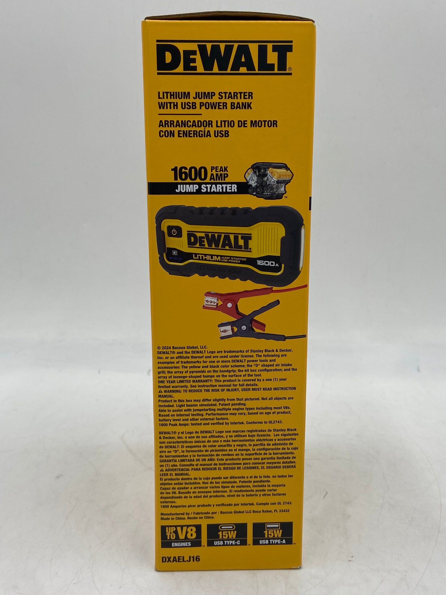 New DEWALT Lithium Jump Starter with USB Power Bank Jump Starter DXAELJ16