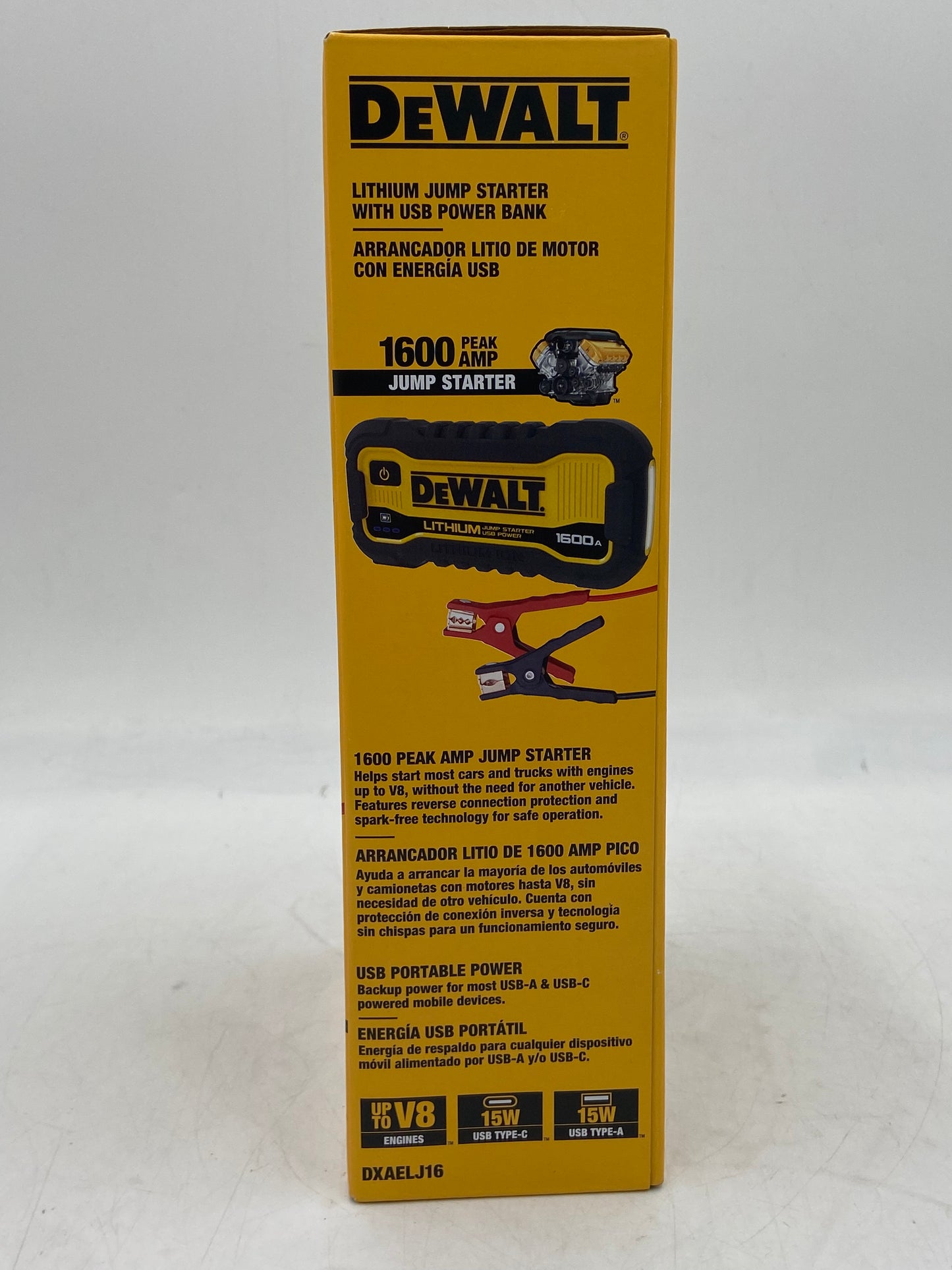 New DEWALT Lithium Jump Starter with USB Power Bank Jump Starter DXAELJ16