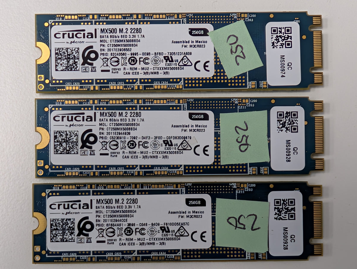 Crucial MX500 250GB M.2 2280 SATA III Solid State Drive SSD CT250MX500SSD4 Lot