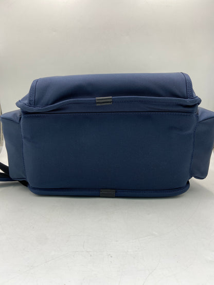 New Tumi 17" Backpack Ballistic Nylon & Leather Navy Backpack 146826-1596