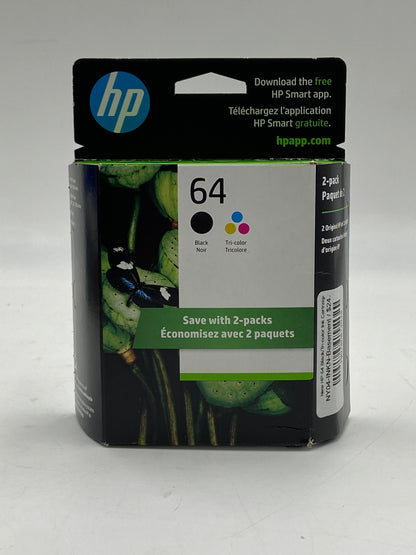 New HP 64 Black/Tri-color Ink Cartridge