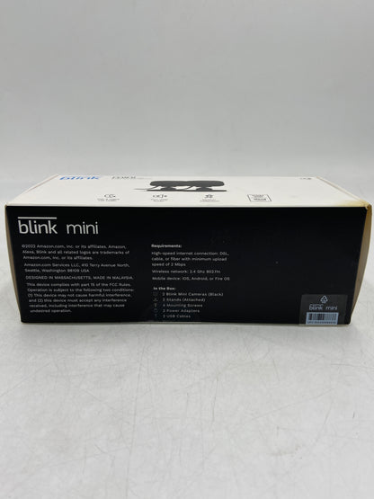 New Blink Mini- 2 Indoor Plug-In HD Black Smart Security Cameras