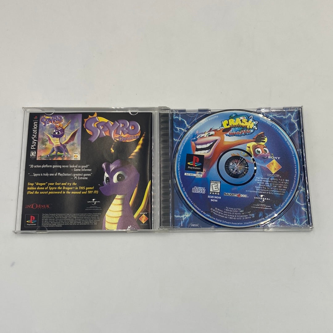 Crash Bandicoot Warped (Sony PlayStation 1 PS1, 1998)