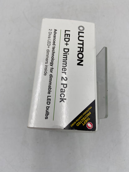 New Lutron LED + Dimmer 2 Pack Single Pole/3-Way Light Dimmer DVCL-153P-WH-2