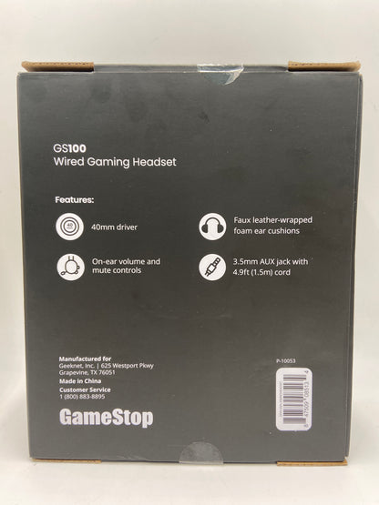 New Gamestop GS100 Wired Gaming Headset Black P-10053