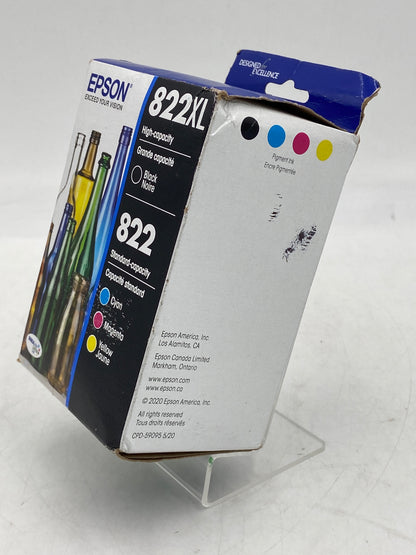 New Epson 822xl/822 T822XL-BCS Black, Yellow, Cyan and Magenta Ink Cartridge