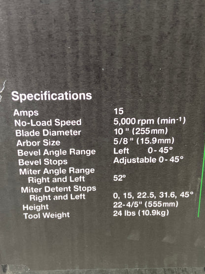 New Metabo HPT 10" 255mm Compound Miter Saw 120V C10FCG2