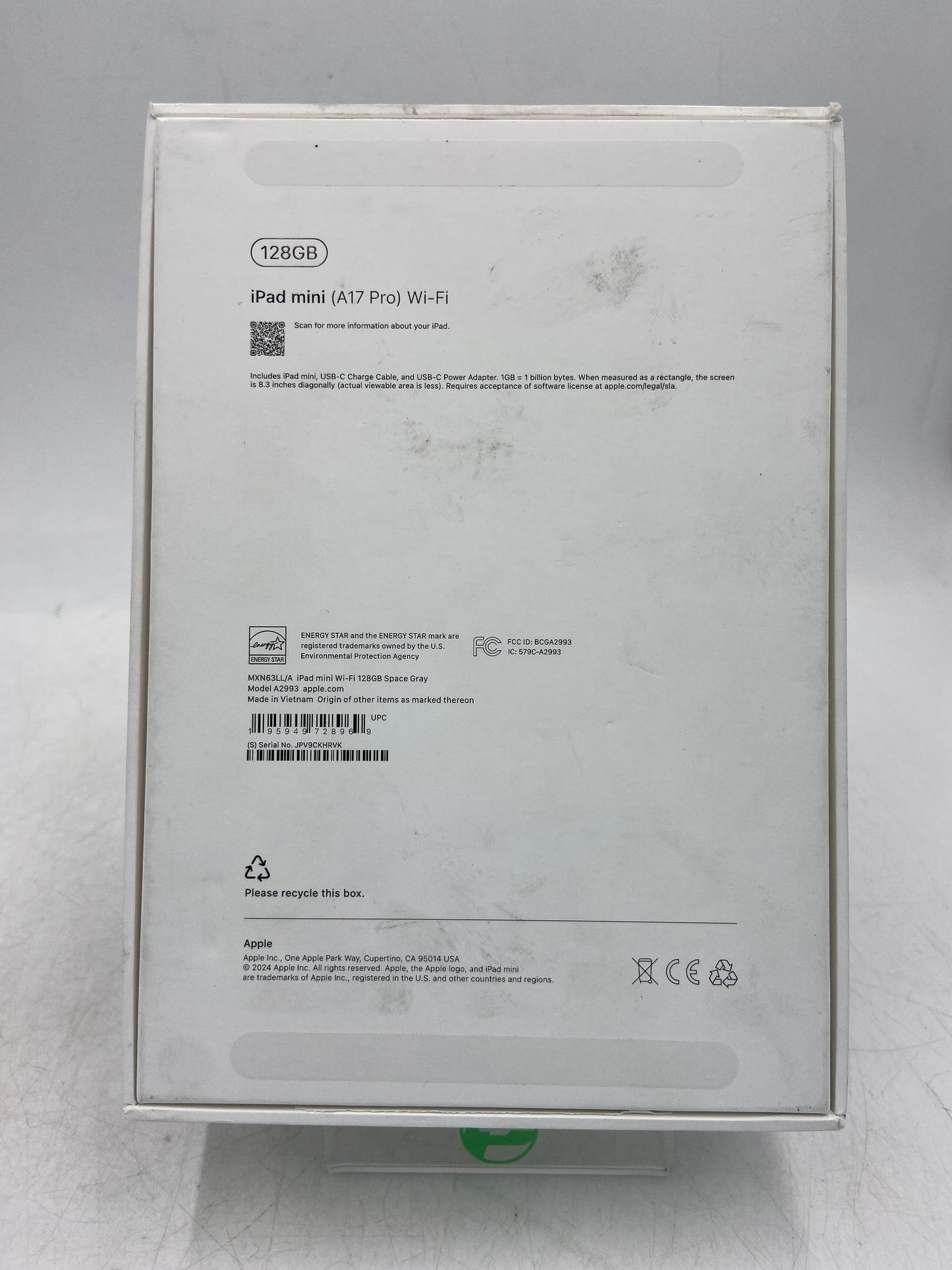 WiFi Only Apple iPad mini (A17 Pro) 128GB Space Gray MXN63LL/A