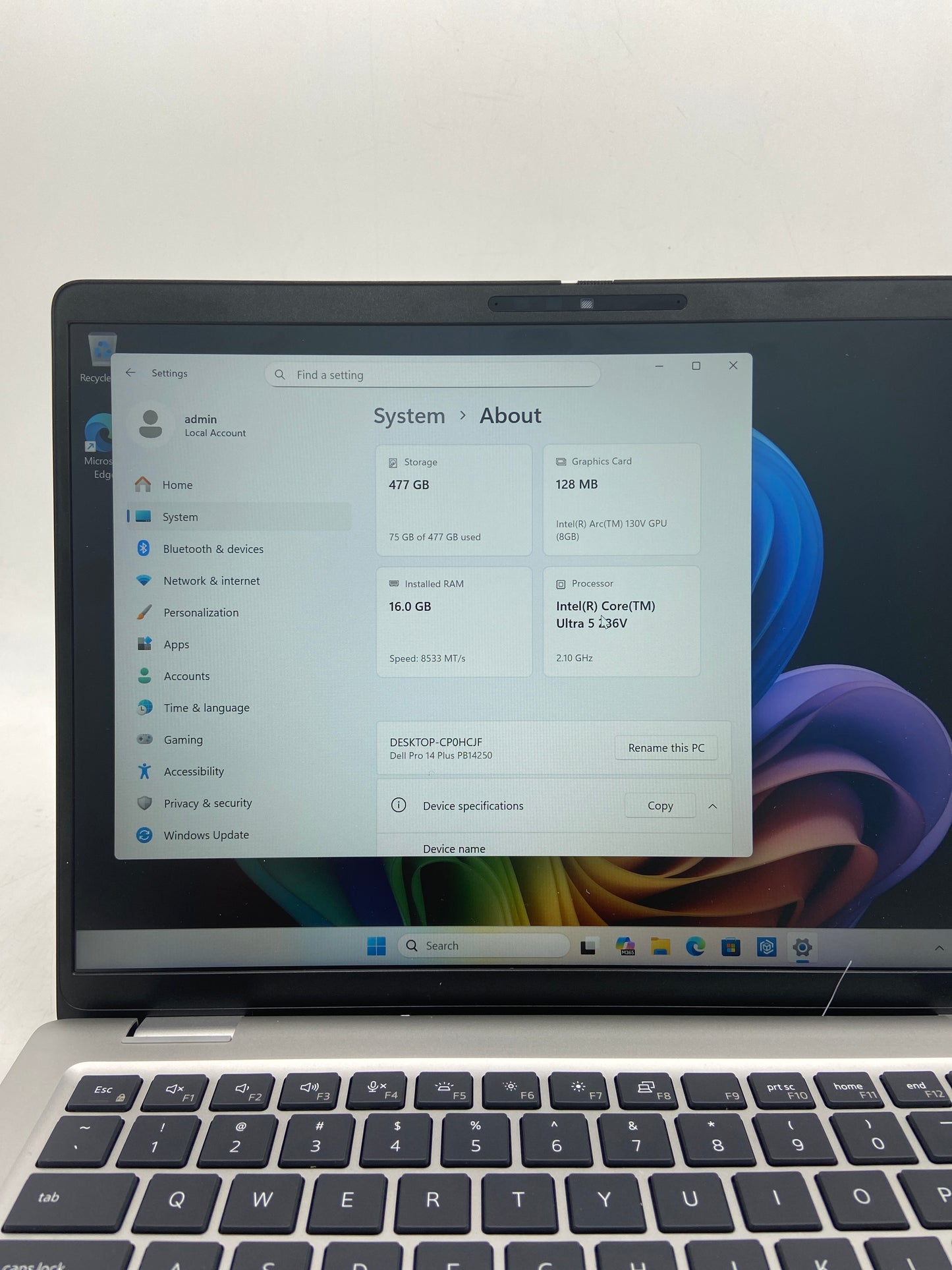 Dell 14 Plus PB14250 14" Core Ultra 5 235U 2.1GHz 16GB RAM 500GB SSD Intel Arc A60M