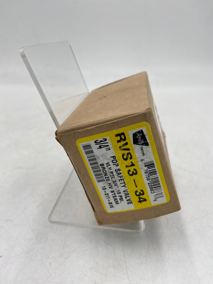 New Apollo Wal-Rich 1727000 3/4" Side-Outlet Pop Safety Bronze HV Steam Pop Safety Valve RVS13-34