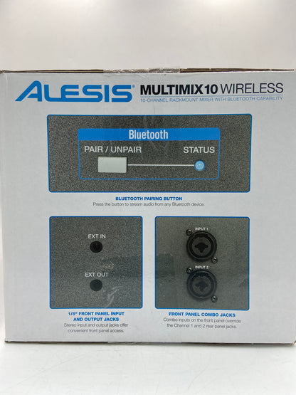 New Alesis Multimix10 Wireless 10-Channel Rackmount Mixer with Bluetooth 
